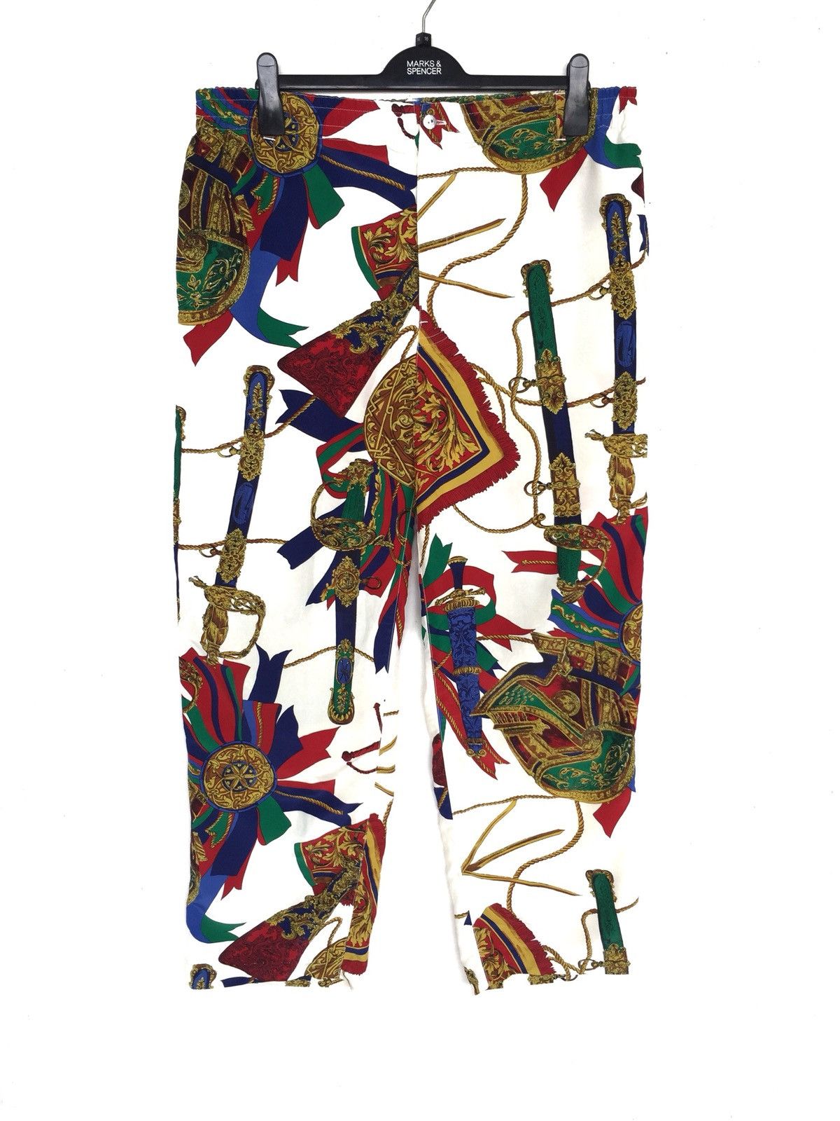 Japanese Brand HEAT🔥 🇯🇵 Baroque Drawstring Pants Versace Hermes Size US 34 / EU 50 - 1 Thumbnail