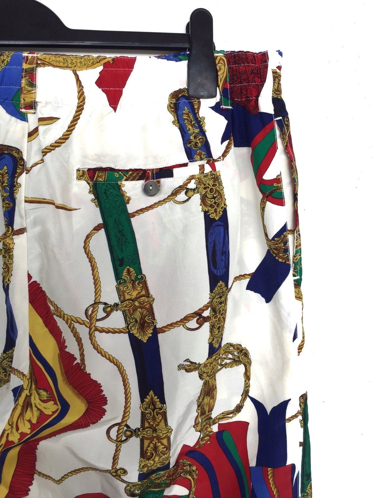 Japanese Brand HEAT🔥 🇯🇵 Baroque Drawstring Pants Versace Hermes Size US 34 / EU 50 - 6 Thumbnail