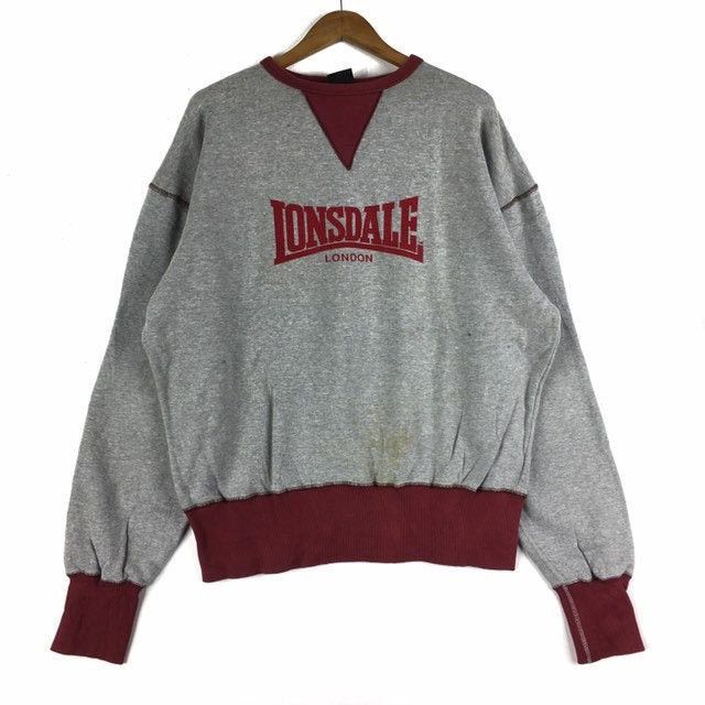 image of Lonsdale Big Logo Sweatshirt Pullover Jumper in Grey, Men's (Size XL)