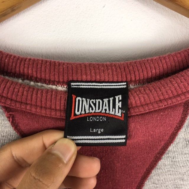 Lonsdale × Vintage Vintage LONSDALE Big Logo Sweatshirt Pullover Jumper Size US XL / EU 56 / 4 - 4 Thumbnail