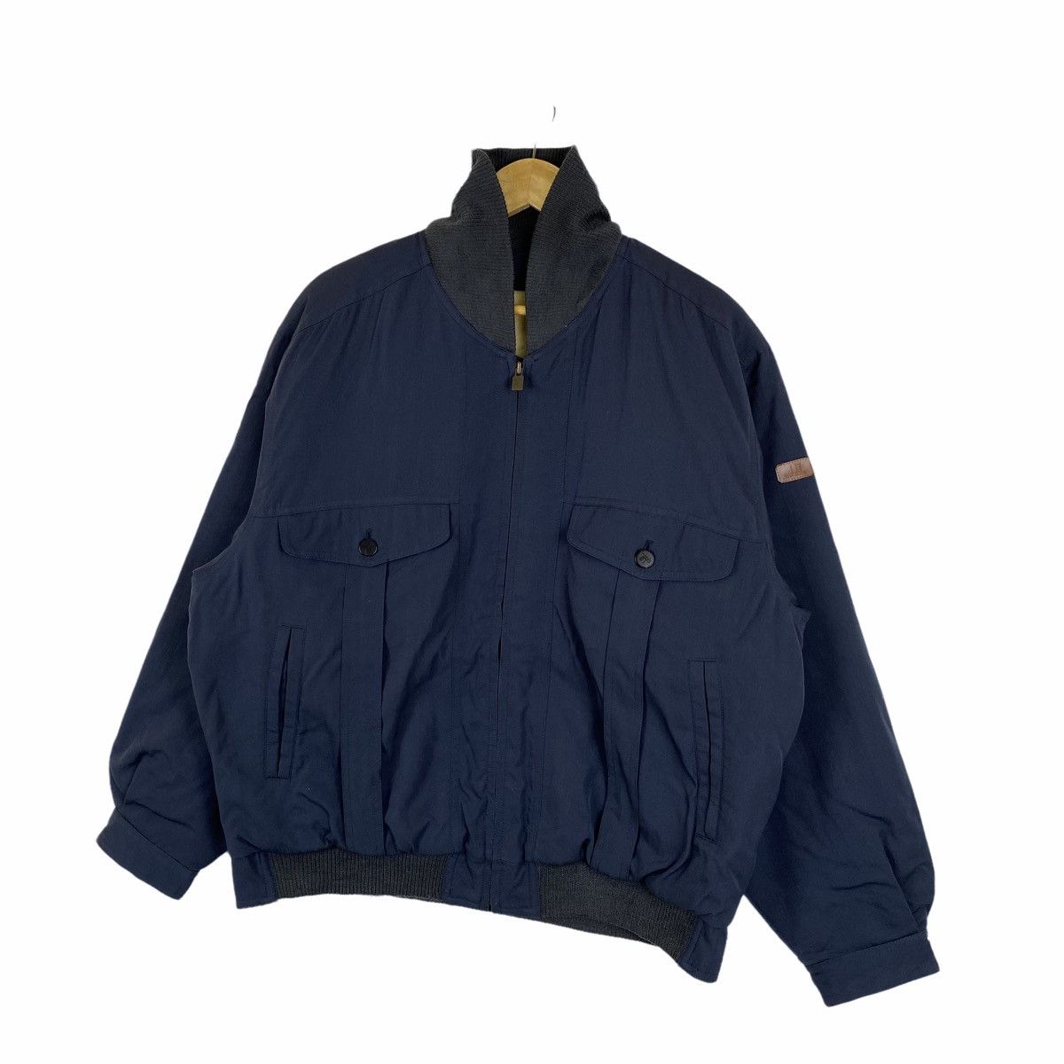 Alfred Dunhill × Vintage Vintage DUNHILL Small Logo Zipper Bomber Jacket Size US L / EU 52-54 / 3 - 4 Thumbnail