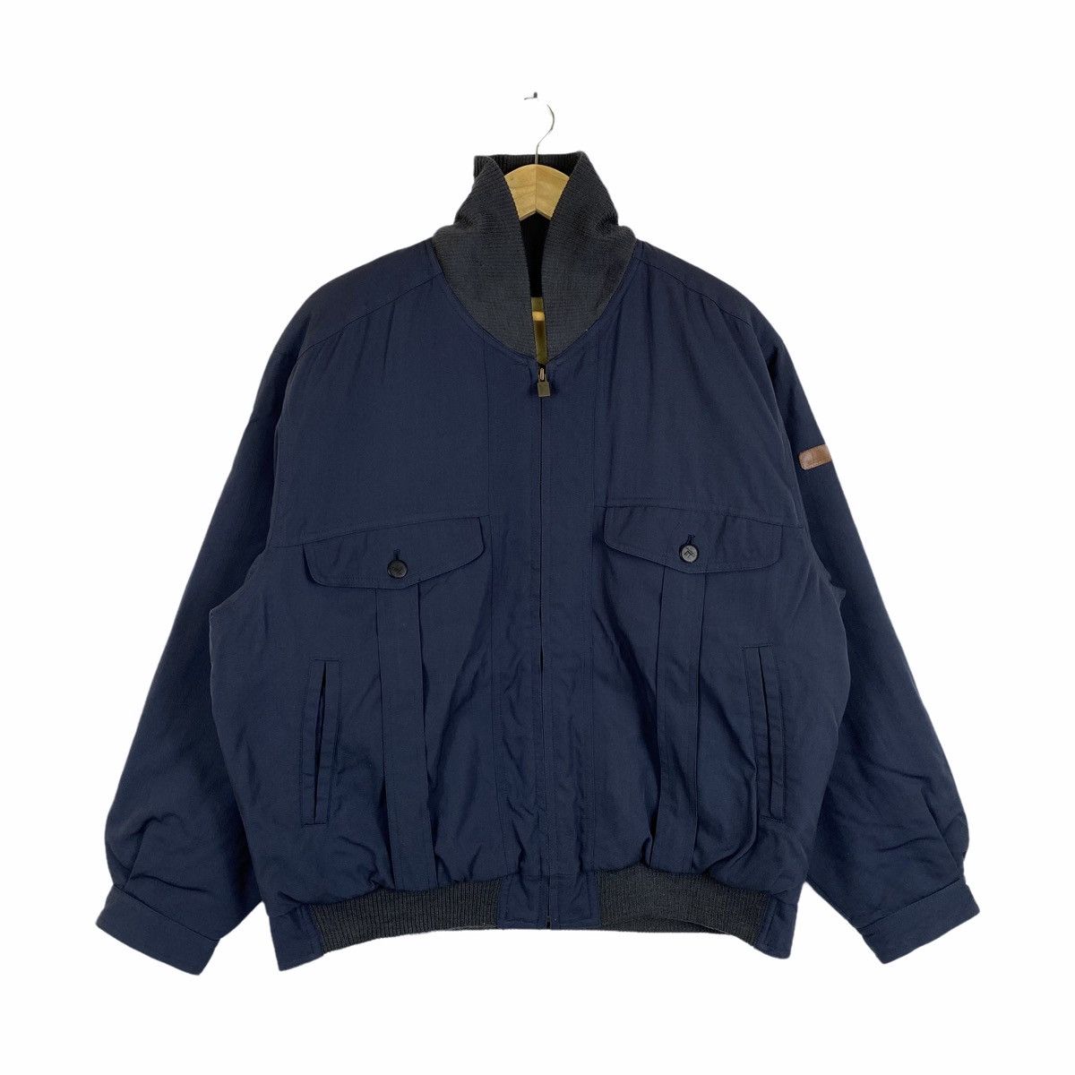 Alfred Dunhill × Vintage Vintage DUNHILL Small Logo Zipper Bomber Jacket Size US L / EU 52-54 / 3 - 1 Thumbnail