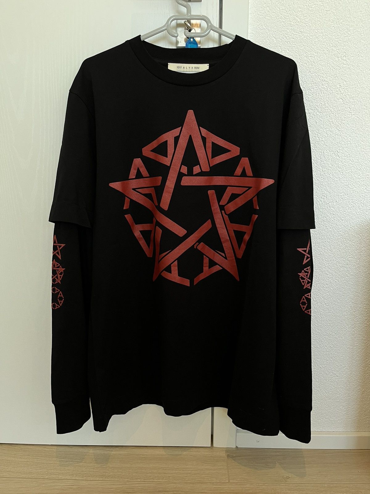 image of 1017 Alyx 9Sm x Alyx / Destroy Lonely Longsleeve Tee in Black Red, Men's (Size XL)