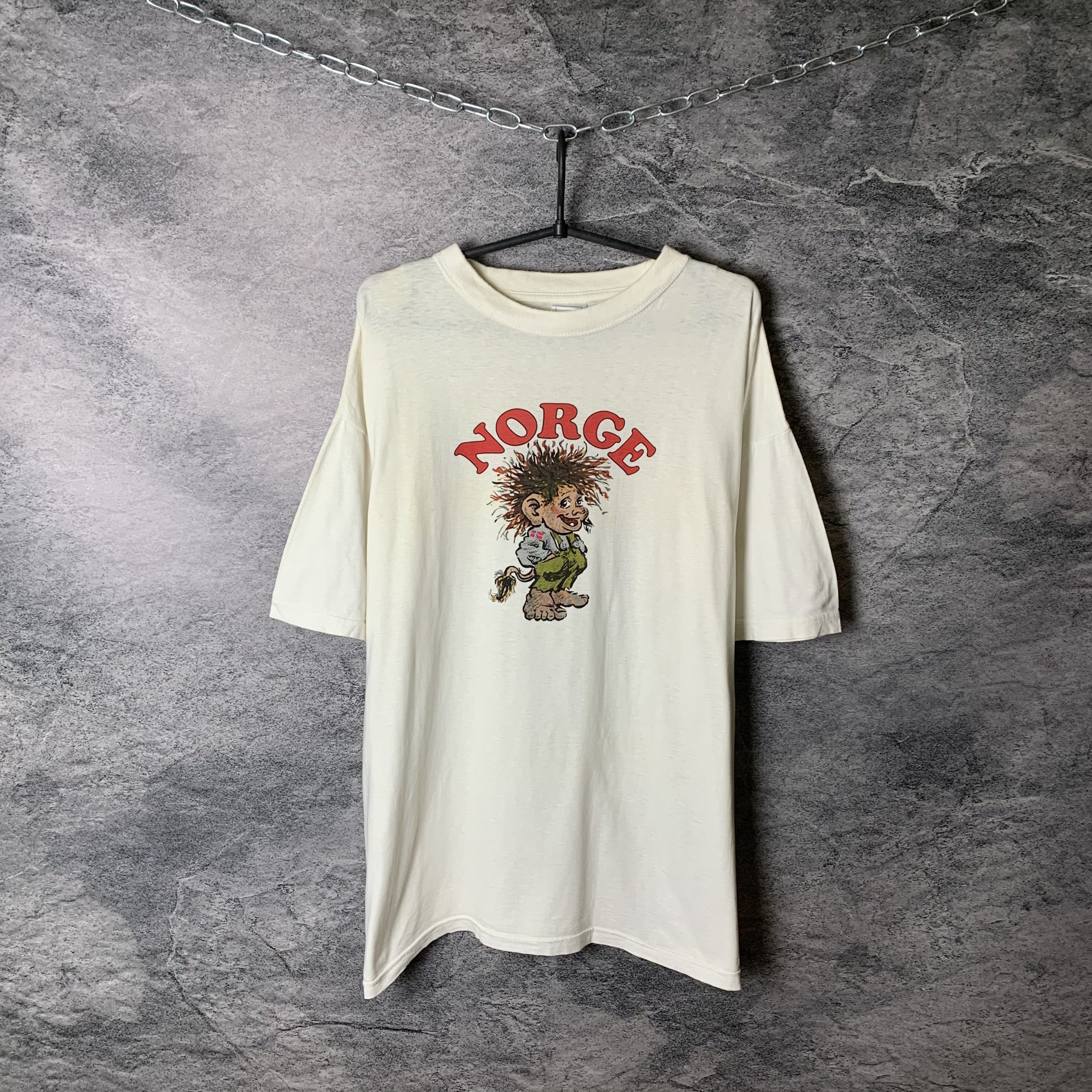 Vintage Vintage Norge Cartoon Tee 90s Size US XL / EU 56 / 4 - 1 Thumbnail