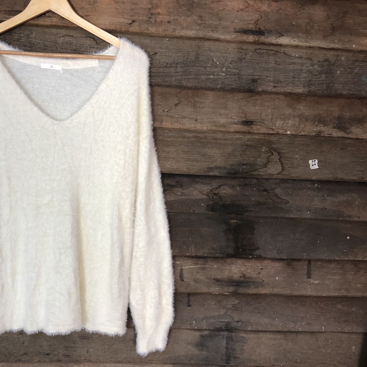 Homespun Knitwear × Japanese Brand Japan White Mohair soft Fur Shag Shaggy Knitwear #c1031 Size US M / EU 48-50 / 2 - 5 Thumbnail