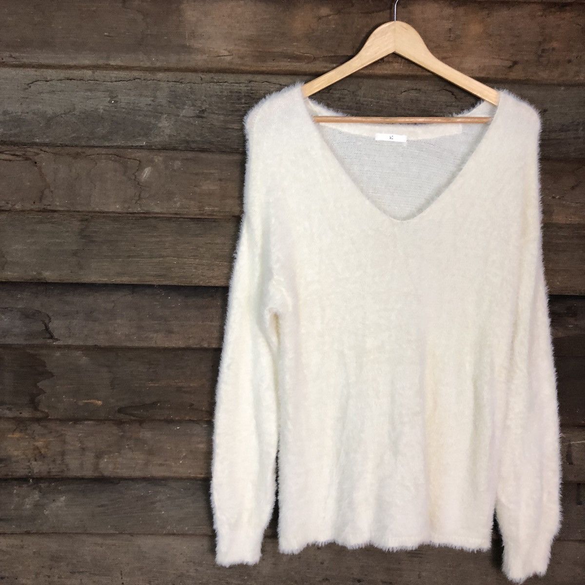Homespun Knitwear × Japanese Brand Japan White Mohair soft Fur Shag Shaggy Knitwear #c1031 Size US M / EU 48-50 / 2 - 7 Thumbnail
