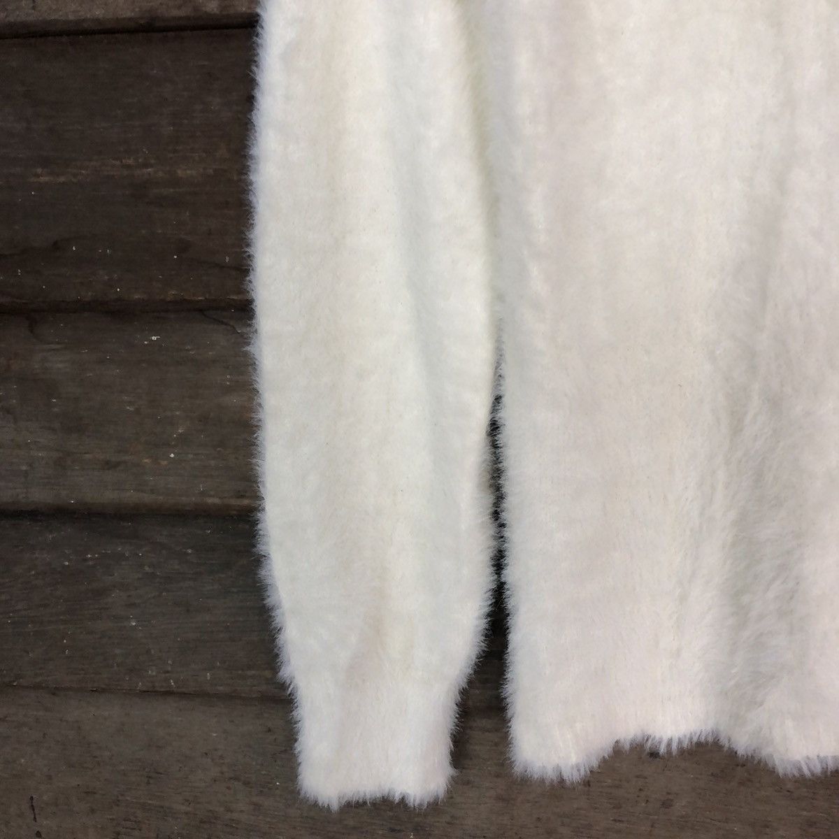 Homespun Knitwear × Japanese Brand Japan White Mohair soft Fur Shag Shaggy Knitwear #c1031 Size US M / EU 48-50 / 2 - 6 Thumbnail