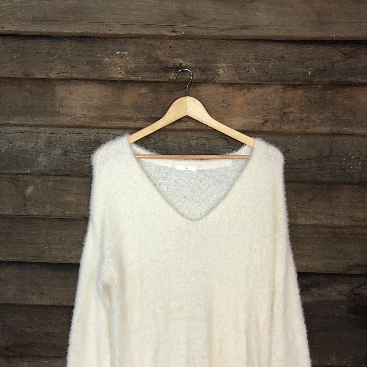 Homespun Knitwear × Japanese Brand Japan White Mohair soft Fur Shag Shaggy Knitwear #c1031 Size US M / EU 48-50 / 2 - 2 Thumbnail