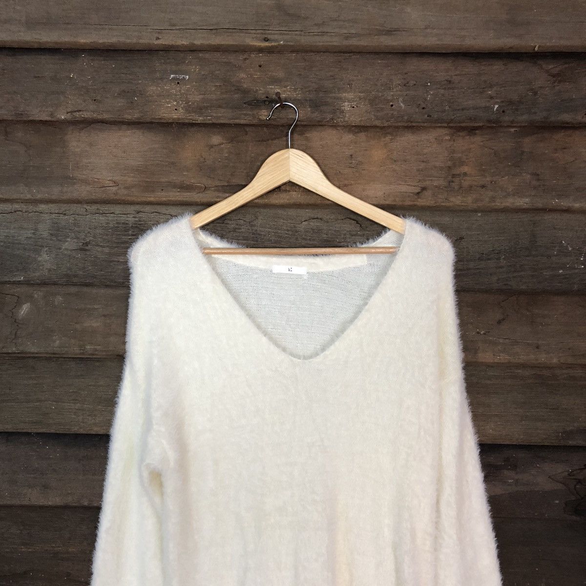 Homespun Knitwear × Japanese Brand Japan White Mohair soft Fur Shag Shaggy Knitwear #c1031 Size US M / EU 48-50 / 2 - 9 Thumbnail