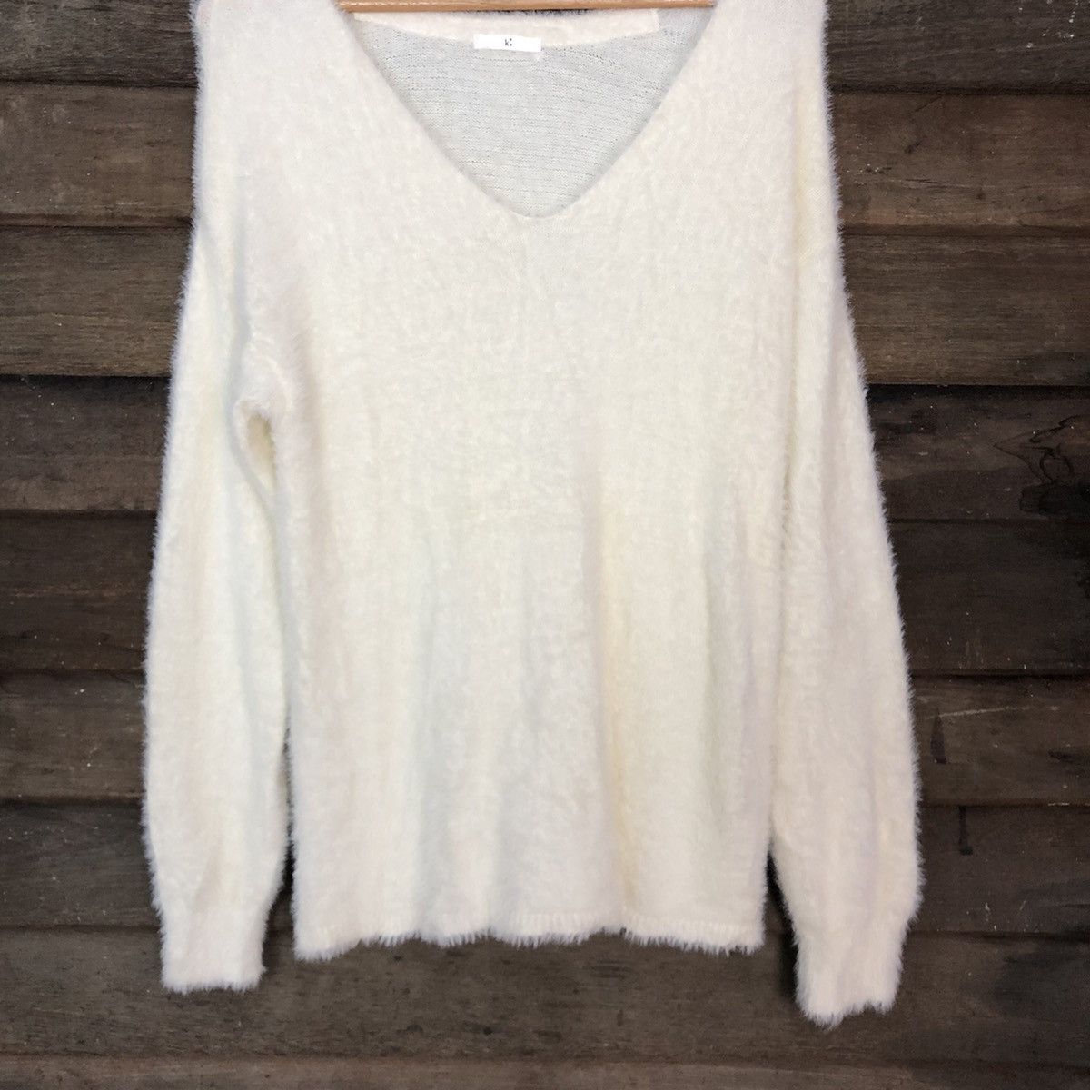Homespun Knitwear × Japanese Brand Japan White Mohair soft Fur Shag Shaggy Knitwear #c1031 Size US M / EU 48-50 / 2 - 8 Thumbnail