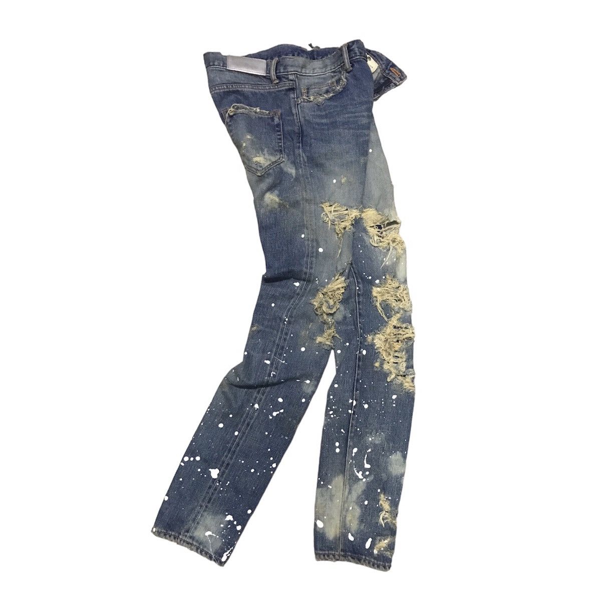 Japanese Brand WVM - NumberNine Inspired Splashed Distressed Jeans Size US 28 / EU 44 - 3 Thumbnail