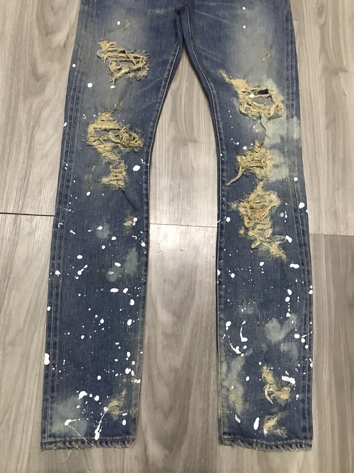 Japanese Brand WVM - NumberNine Inspired Splashed Distressed Jeans Size US 28 / EU 44 - 5 Thumbnail
