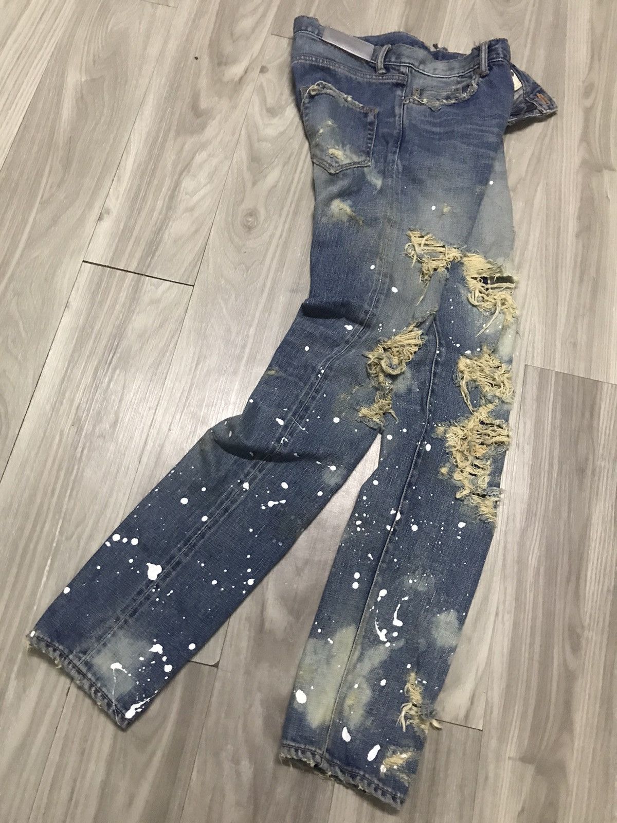 Japanese Brand WVM - NumberNine Inspired Splashed Distressed Jeans Size US 28 / EU 44 - 18 Thumbnail