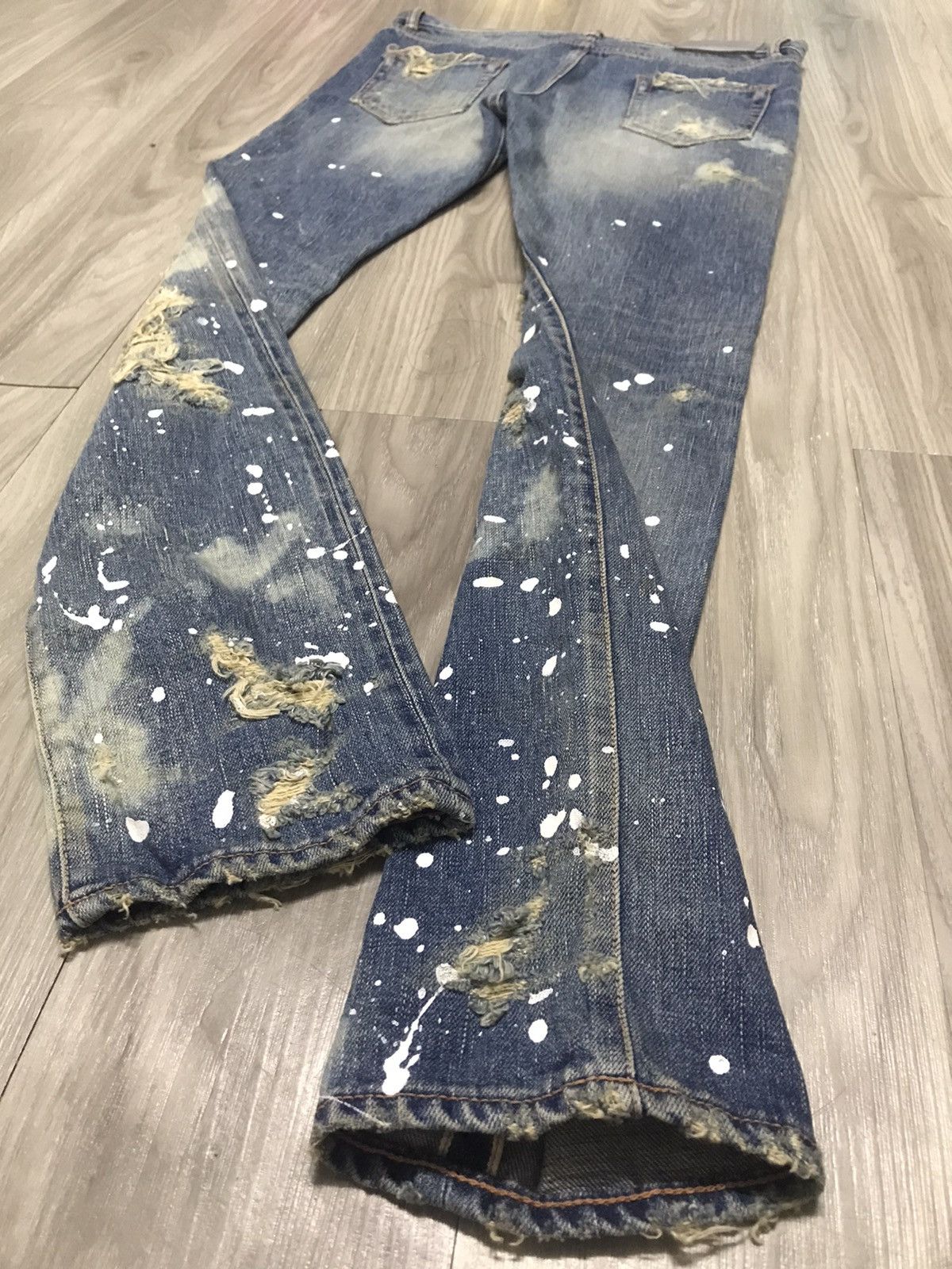 Japanese Brand WVM - NumberNine Inspired Splashed Distressed Jeans Size US 28 / EU 44 - 14 Thumbnail