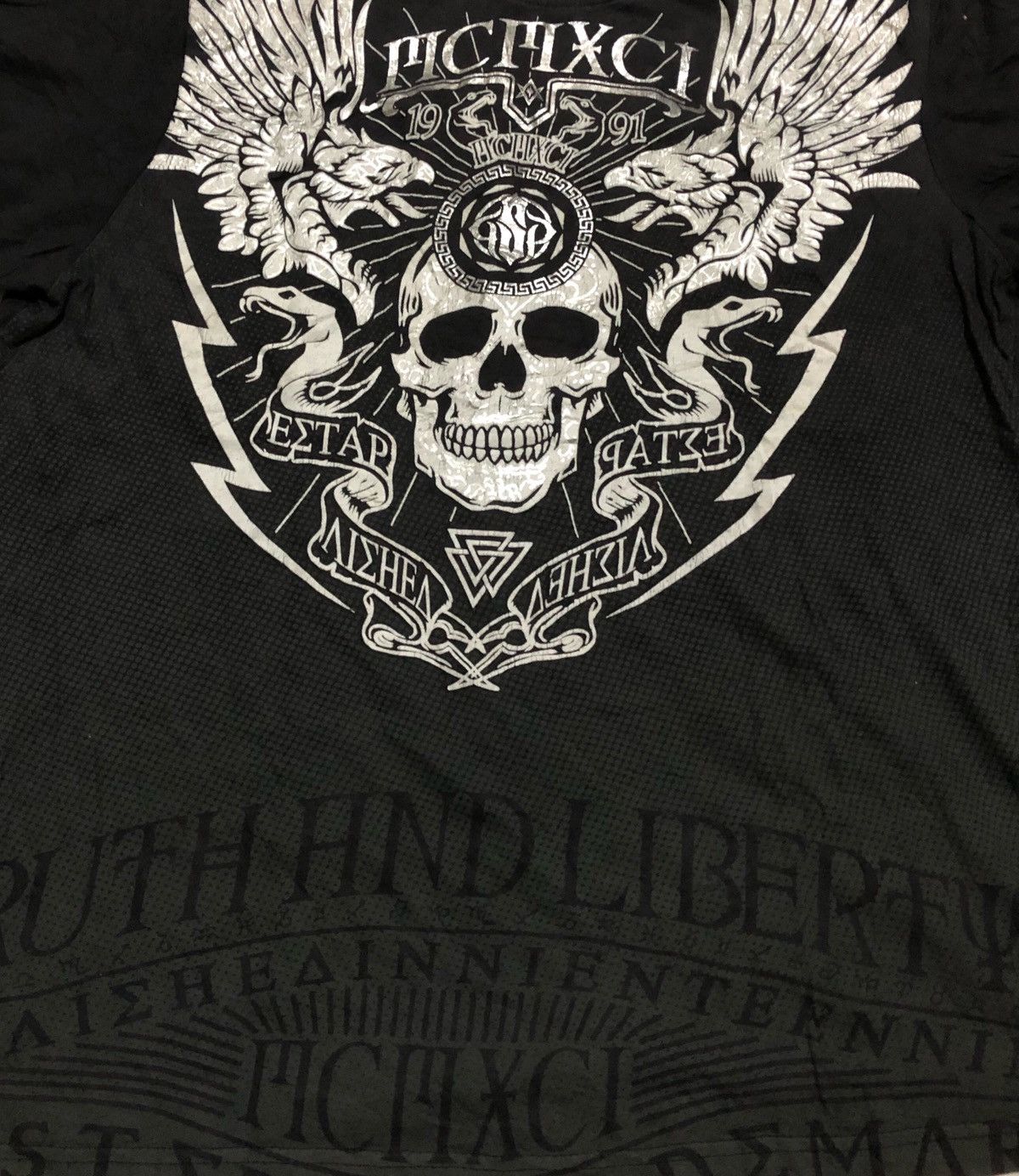 Southpole Southpole Skull Wings Graphic T-Shirt M Gothic Streetwear Size US M / EU 48-50 / 2 - 2 Thumbnail
