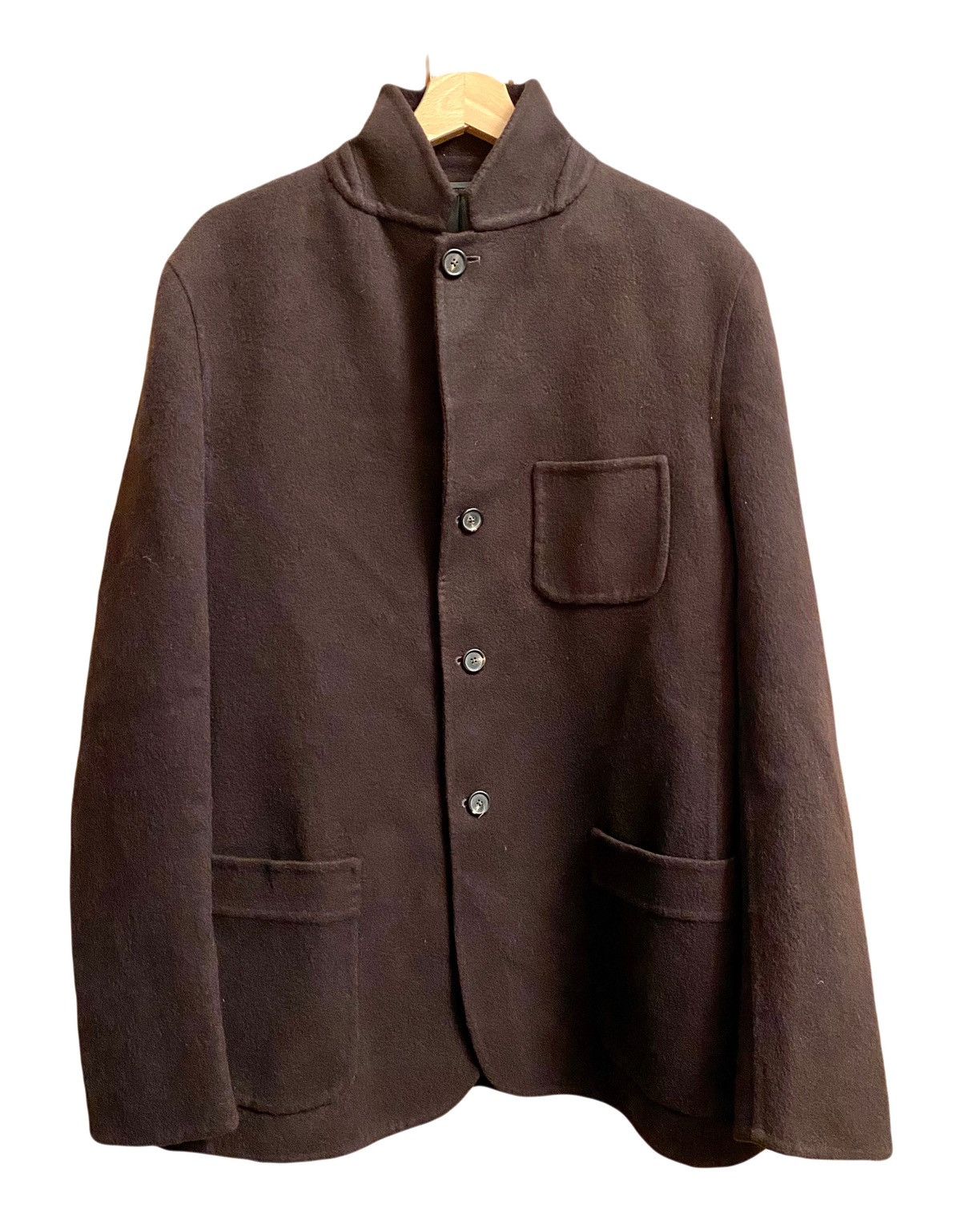 image of Jil Sander x Raf Simons Brown Wool Coat 54 Small Fit, Men's (Size Large)
