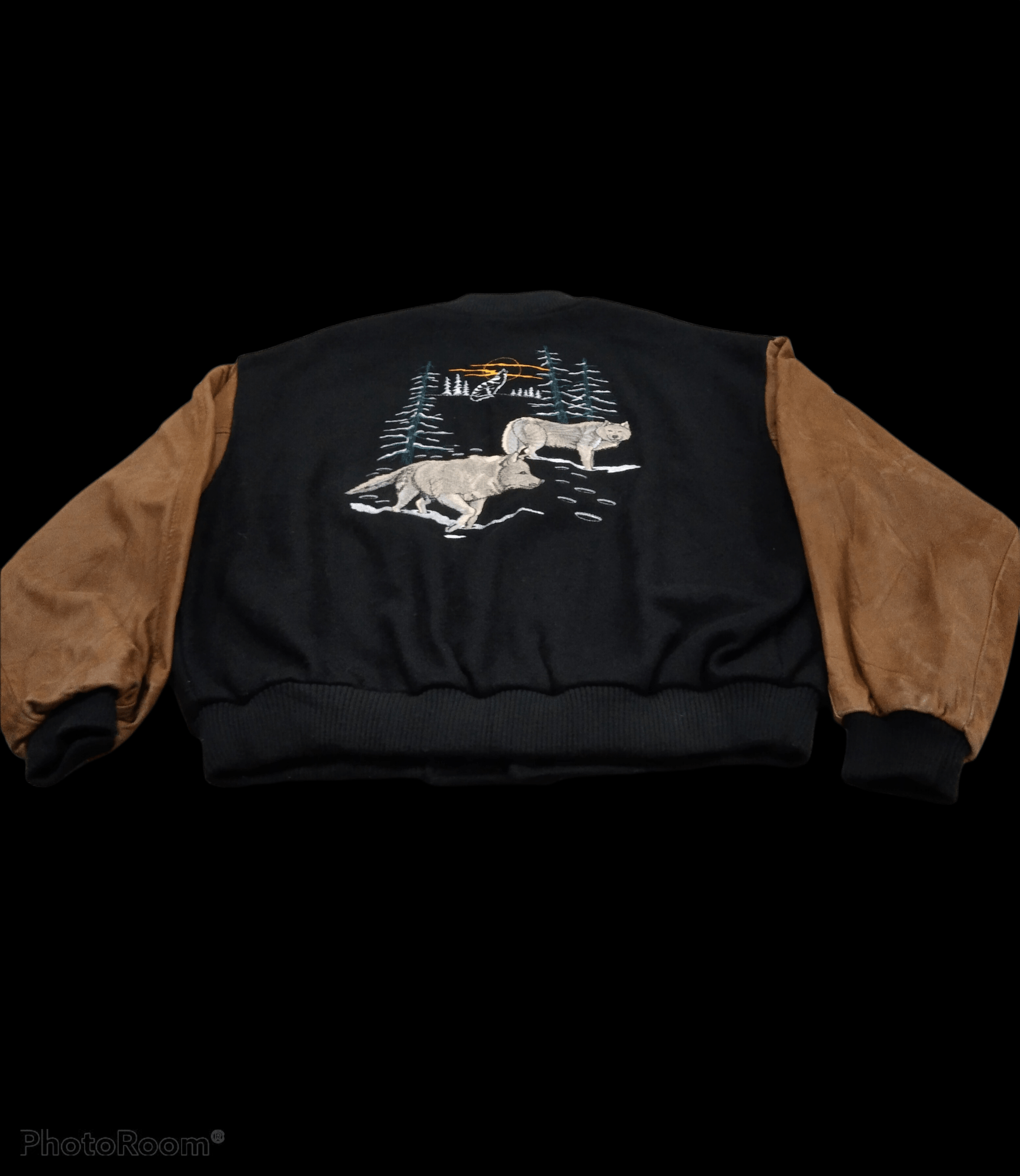 Leather TREELINE VARSITY WOOL/LEATHER JACKET MADE IN CANADA Size US XL / EU 56 / 4 - 4 Thumbnail
