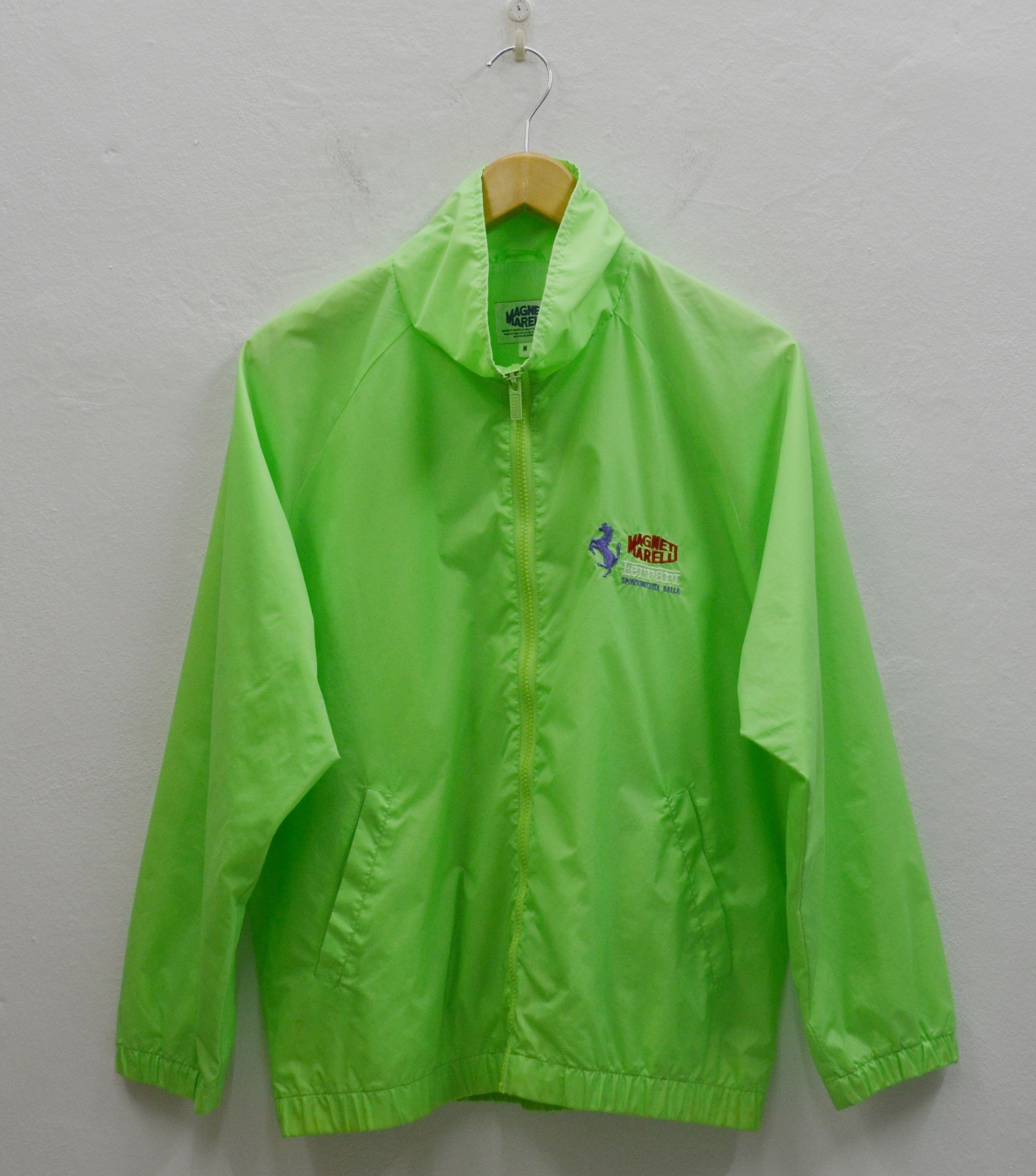90s Magneti Marelli Ferrari Nylon Zipper Neon Green Jacket