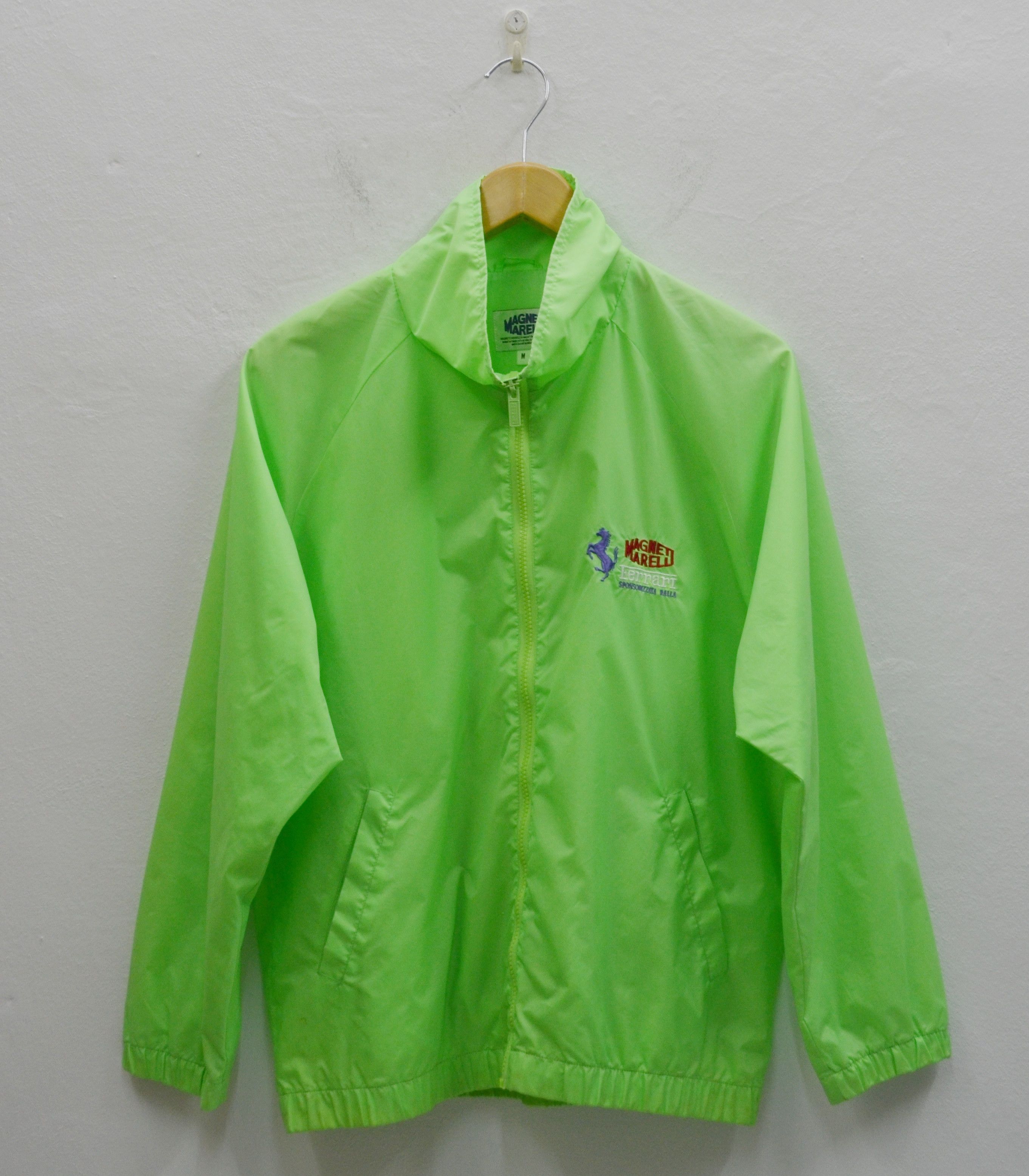 90s Magneti Marelli Ferrari Nylon Zipper Neon Green Jacket