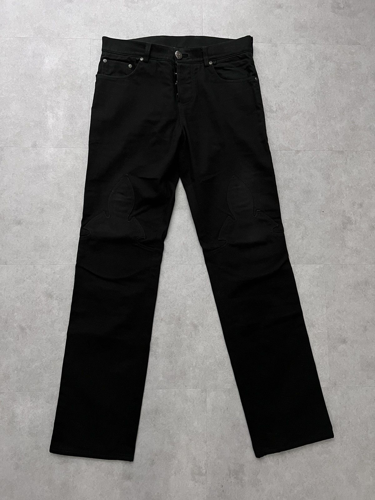 image of Chrome Hearts Le Fleur Back Zips Jeans in Black, Men's (Size 31)