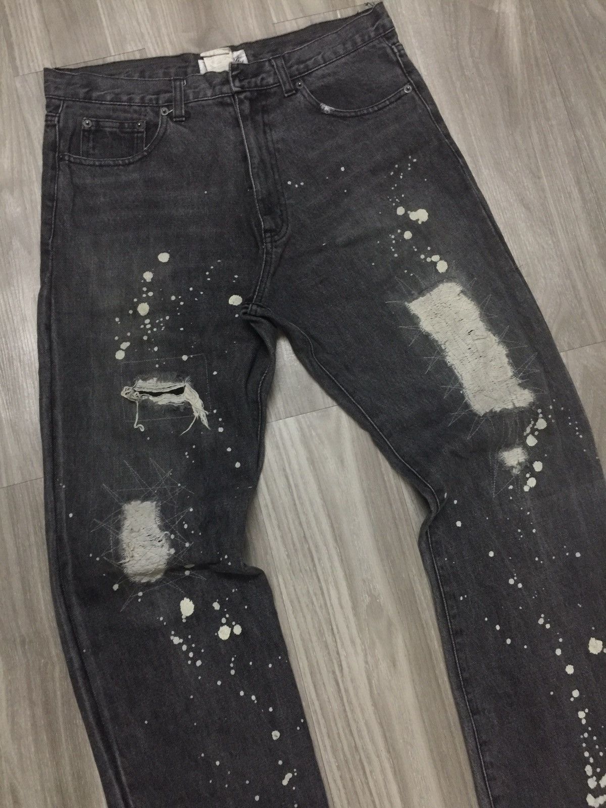Japanese Brand TETSU RELAX CLOTHING DISTRESSED REPAIRED DENIM JEAN Size US 32 / EU 48 - 5 Thumbnail