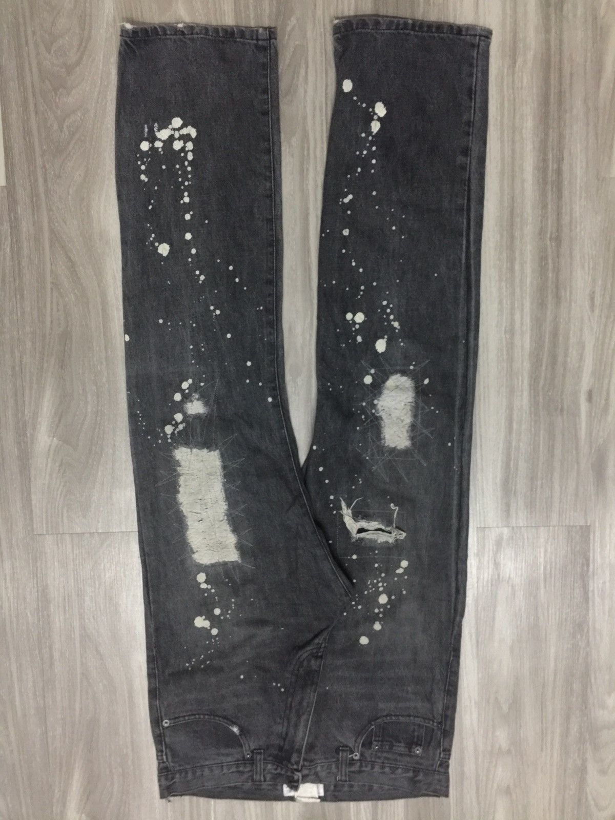 Japanese Brand TETSU RELAX CLOTHING DISTRESSED REPAIRED DENIM JEAN Size US 32 / EU 48 - 6 Thumbnail