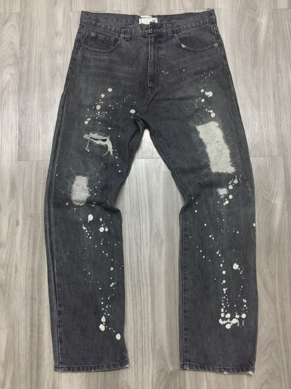 Japanese Brand TETSU RELAX CLOTHING DISTRESSED REPAIRED DENIM JEAN Size US 32 / EU 48 - 4 Thumbnail