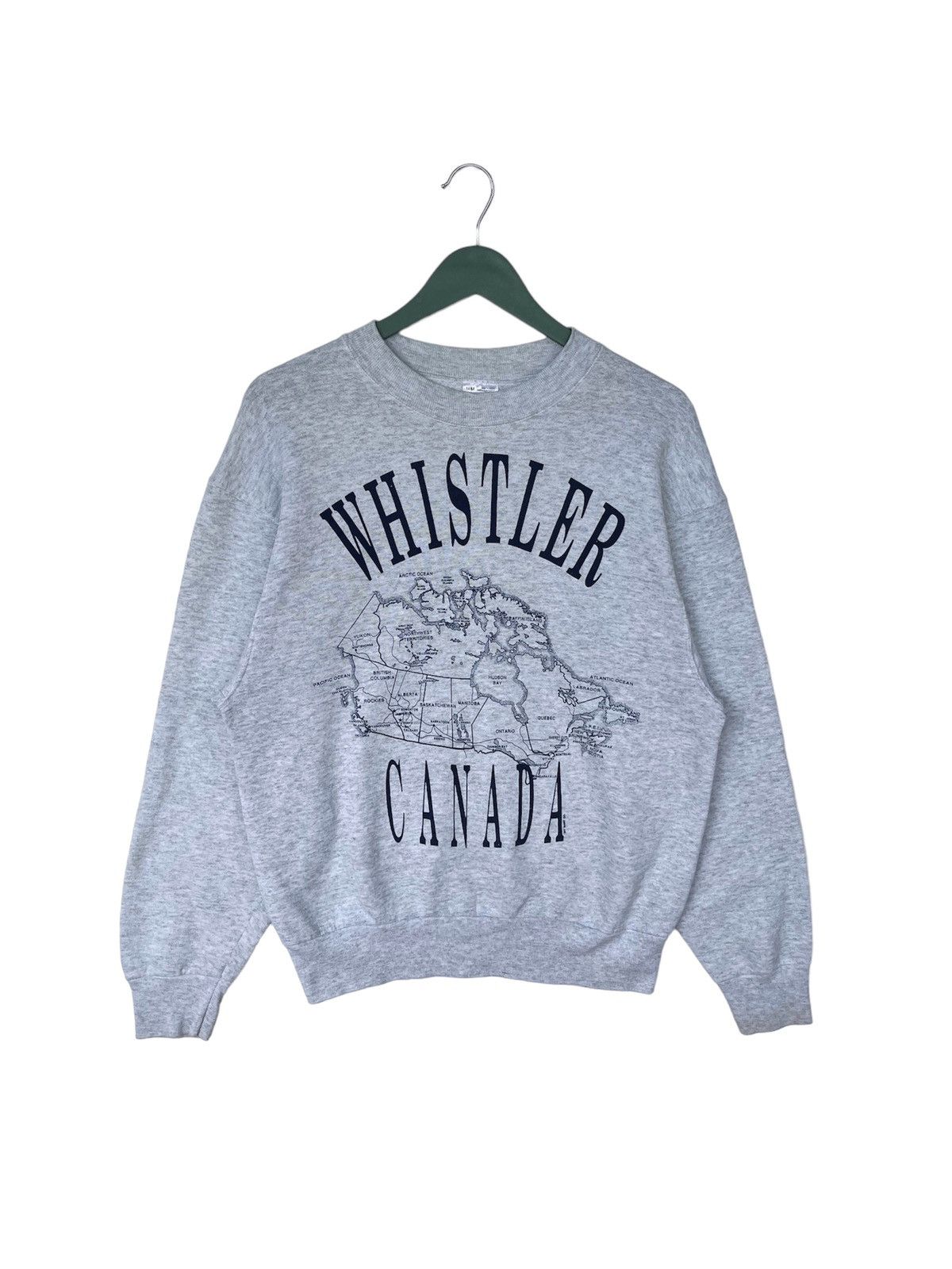 Fruit Of The Loom Vintage 90s Whistler Canada Maps Sweatshirt Size US M / EU 48-50 / 2 - 1 Thumbnail