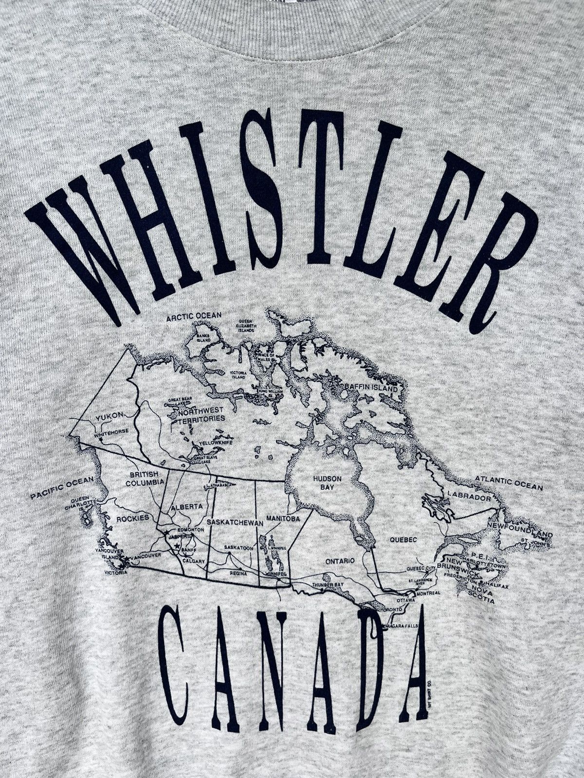 Fruit Of The Loom Vintage 90s Whistler Canada Maps Sweatshirt Size US M / EU 48-50 / 2 - 3 Thumbnail