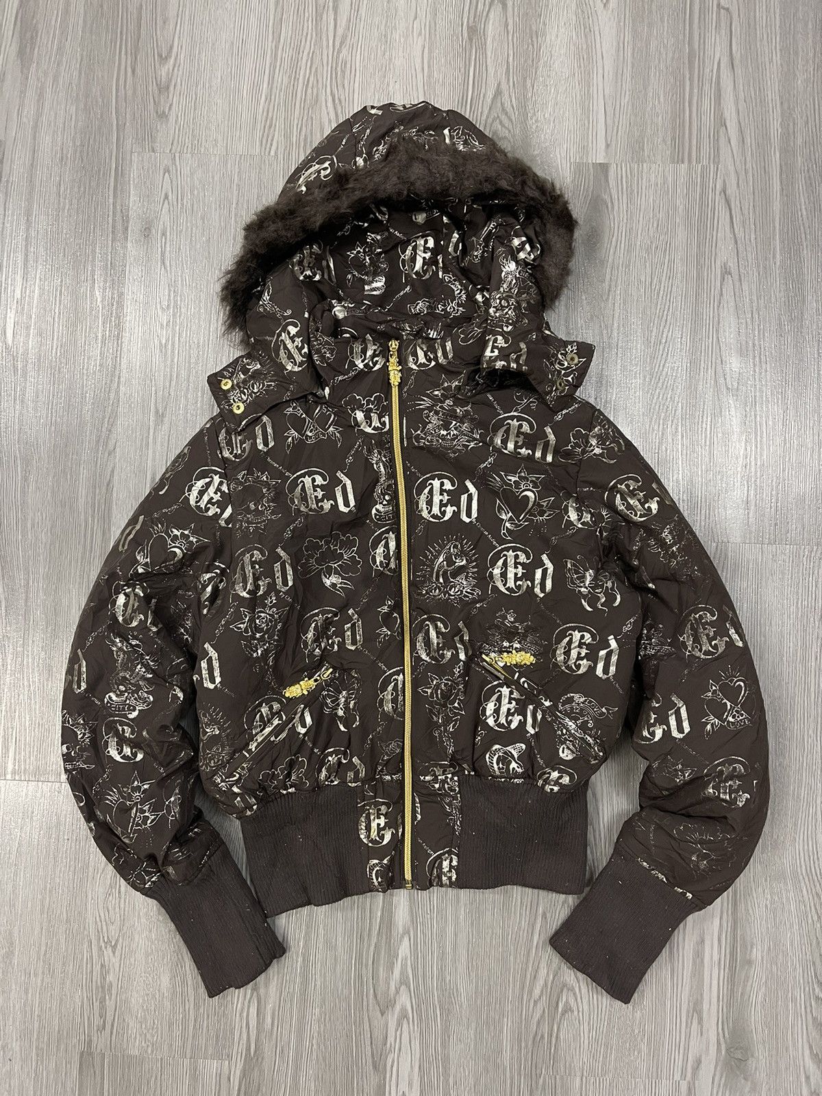 Christian Audigier × Ed Hardy Ed Hardy Christian Audigier Full print puffy jacket Size M / US 6-8 / IT 42-44 - 1 Thumbnail