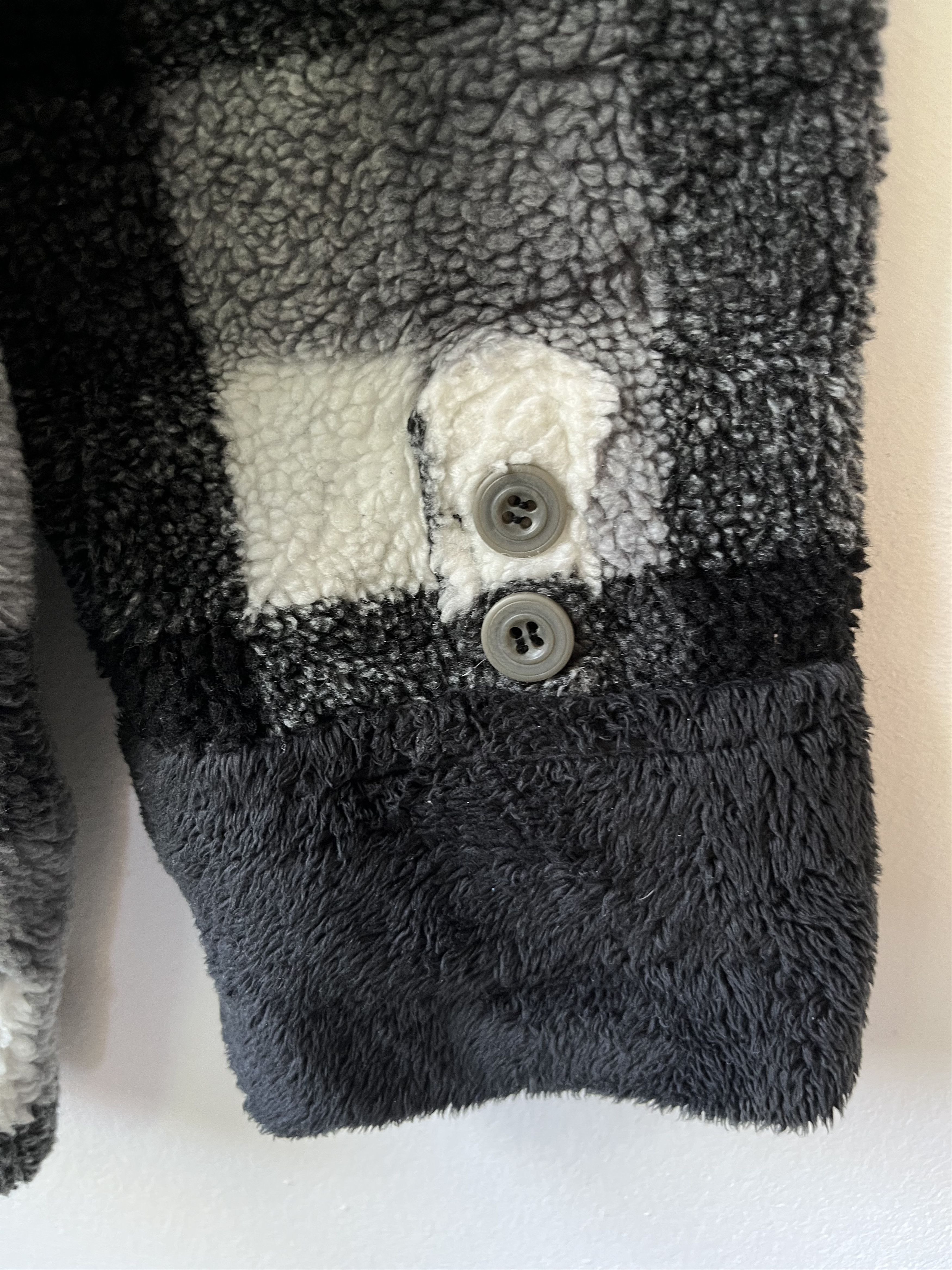 Japanese Brand Drug Store Checkered Fleece Button Jacket Size L / US 10 / IT 46 - 5 Thumbnail
