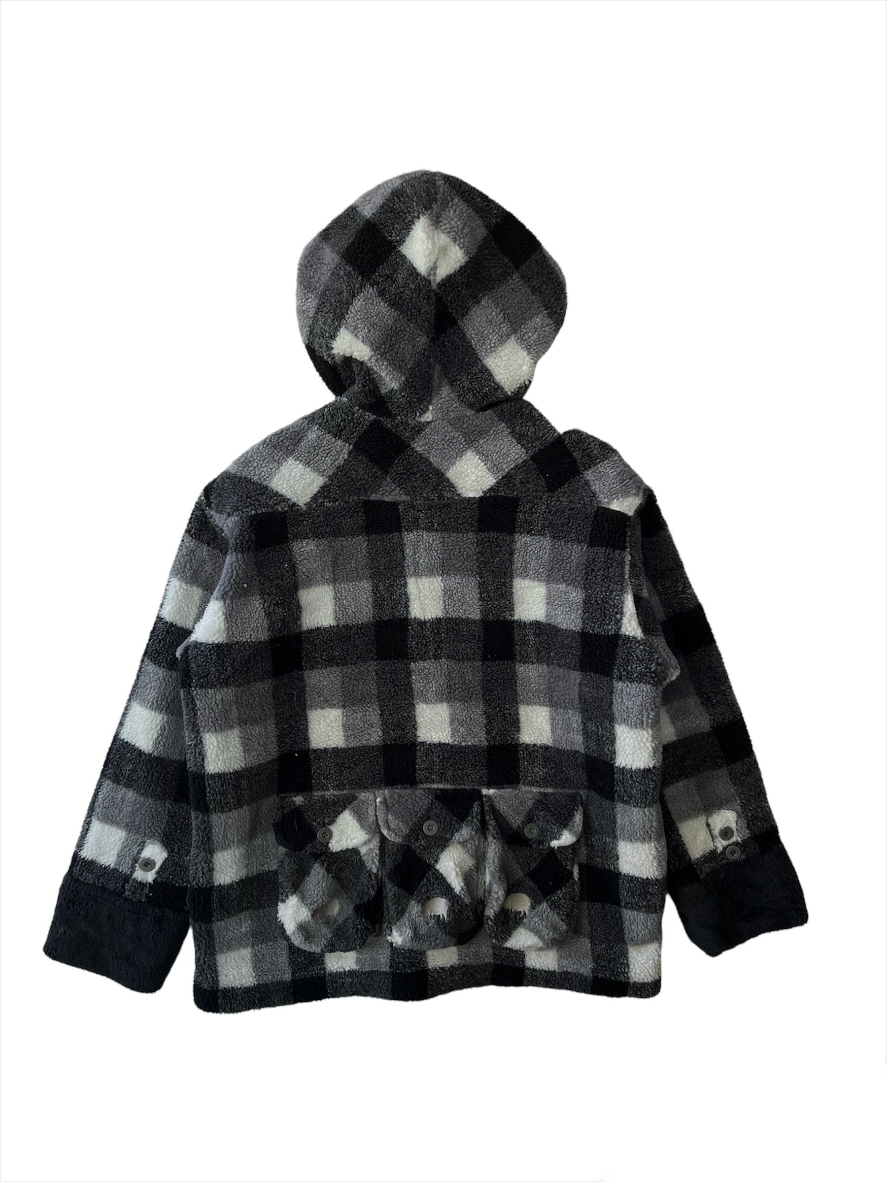 Japanese Brand Drug Store Checkered Fleece Button Jacket Size L / US 10 / IT 46 - 2 Thumbnail