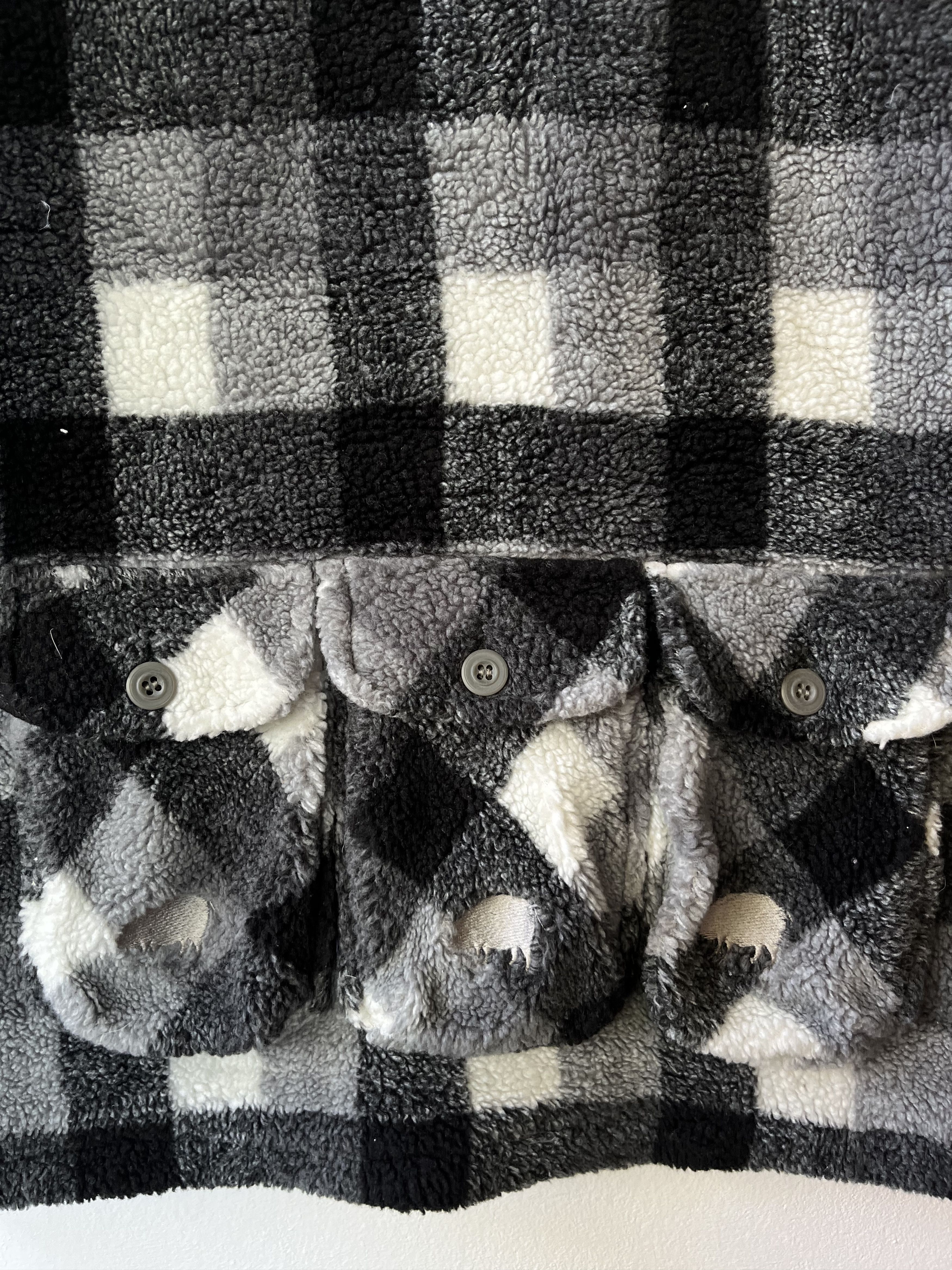 Japanese Brand Drug Store Checkered Fleece Button Jacket Size L / US 10 / IT 46 - 4 Thumbnail