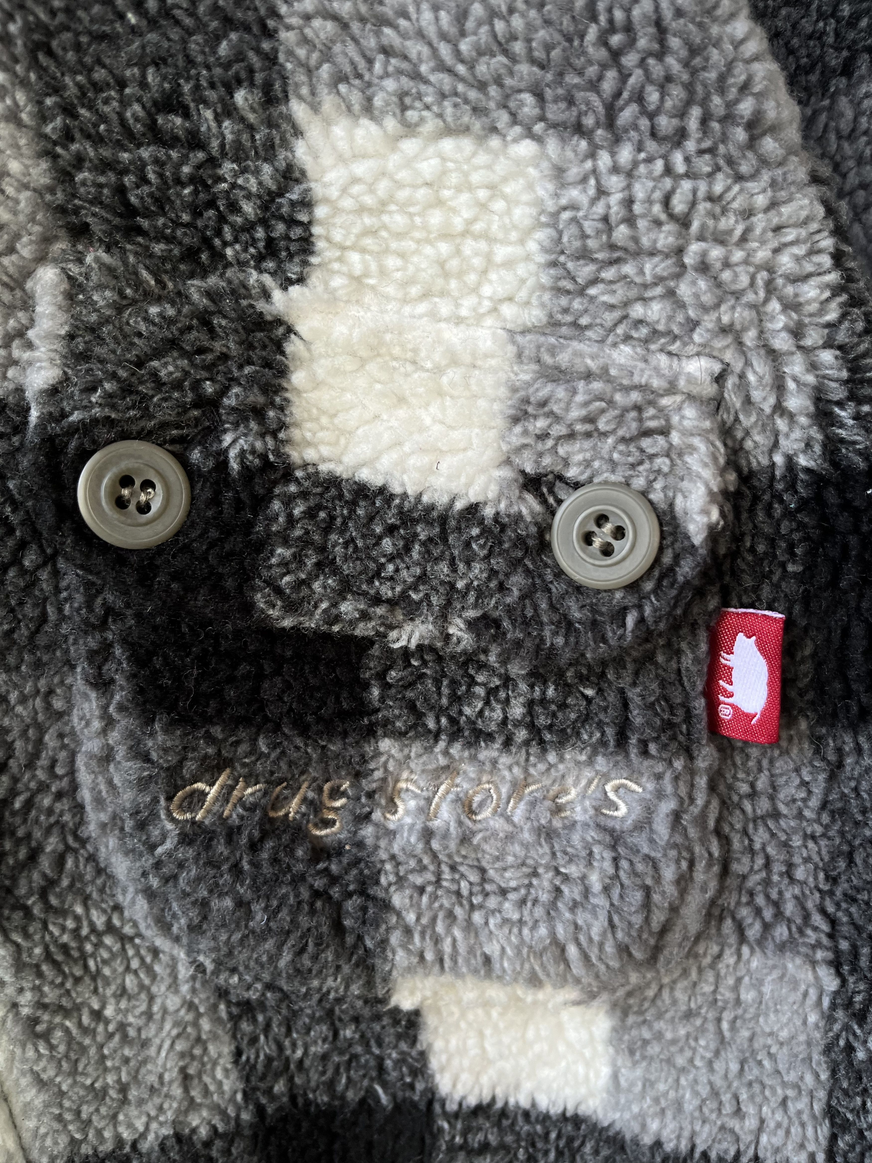 Japanese Brand Drug Store Checkered Fleece Button Jacket Size L / US 10 / IT 46 - 3 Thumbnail
