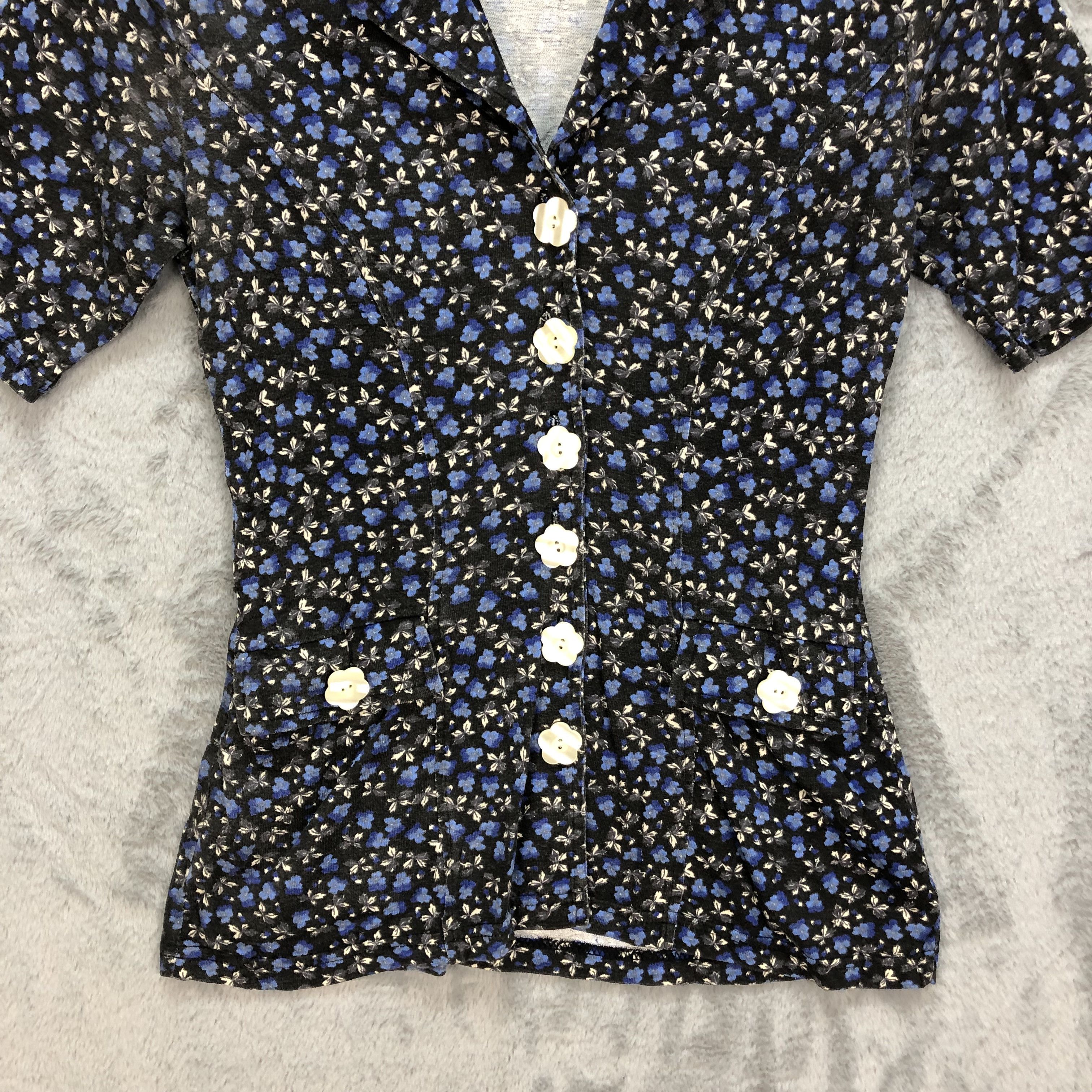 Morgan De Toi Morgan De Toi Paris Floral Printed Blouse #6050-219 Size XS / US 0-2 / IT 36-38 - 3 Thumbnail