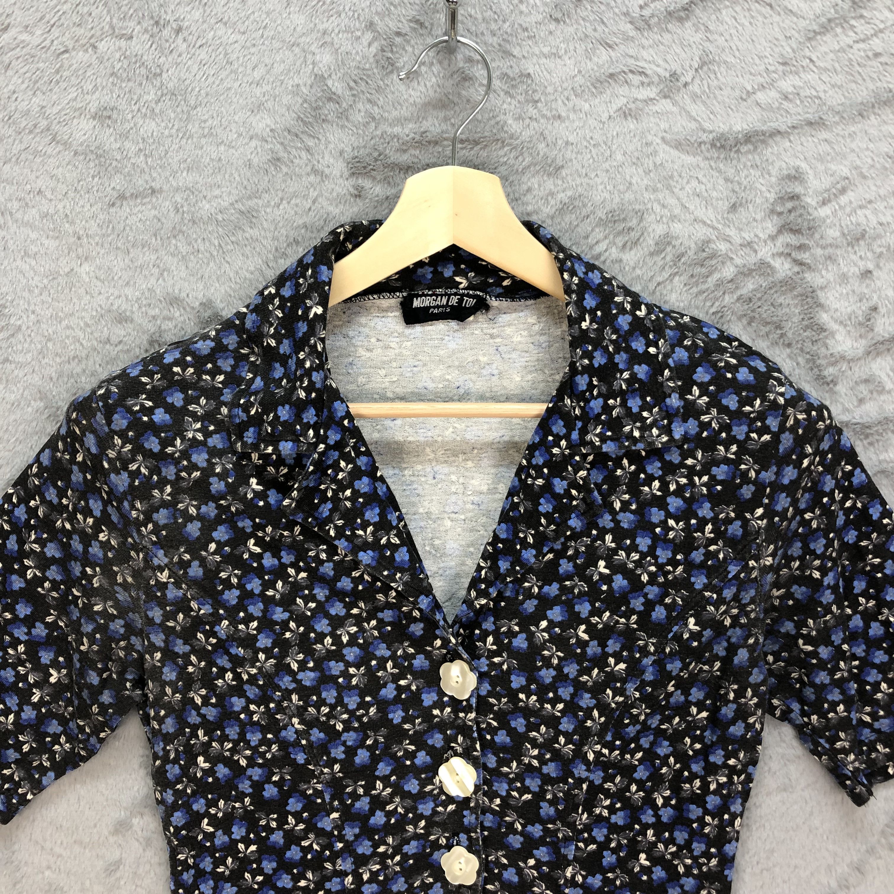 Morgan De Toi Morgan De Toi Paris Floral Printed Blouse #6050-219 Size XS / US 0-2 / IT 36-38 - 2 Thumbnail