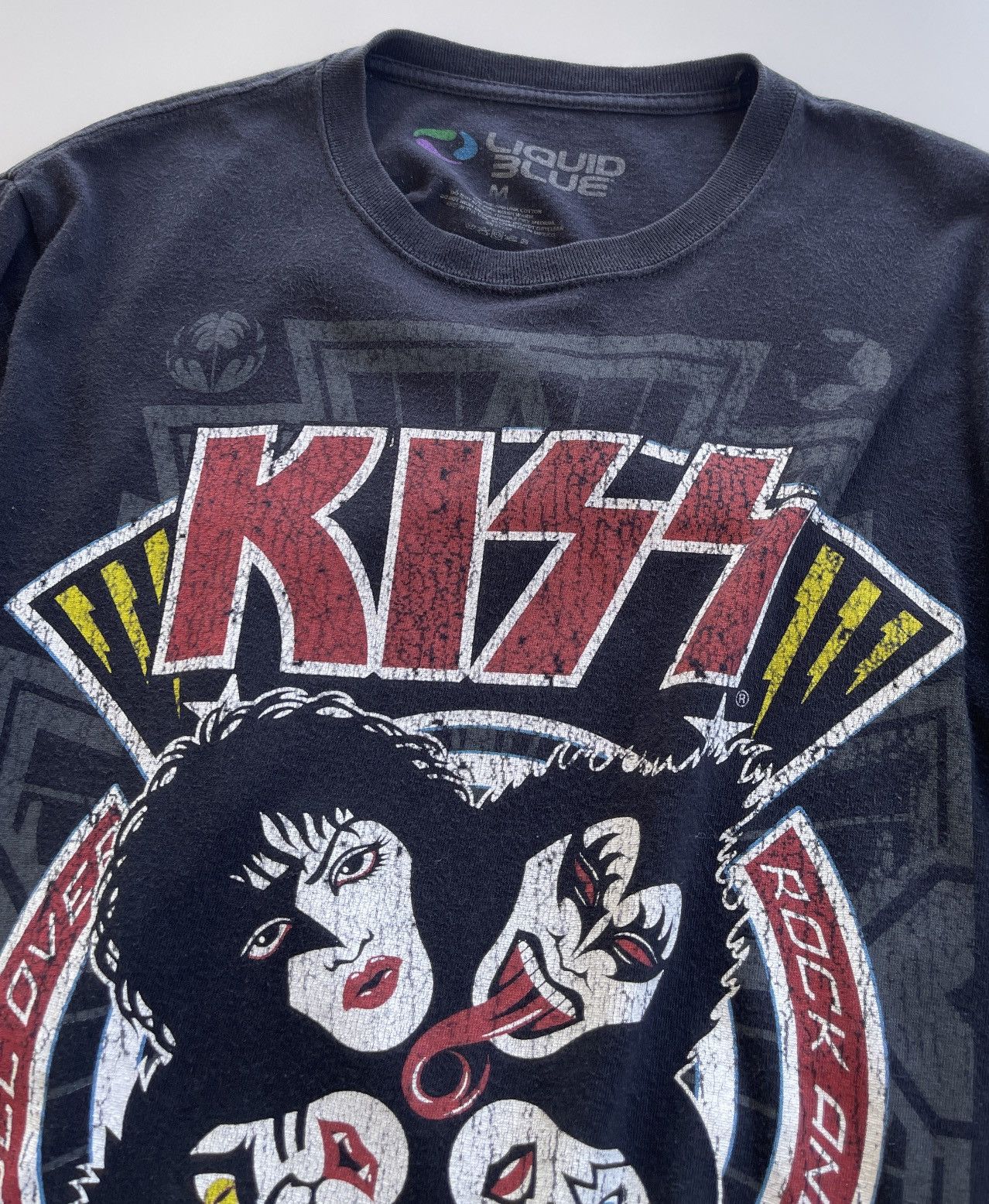 Band Tees KISS Rock & Roll Over Liquid Blue Shirt Size US M / EU 48-50 / 2 - 4 Thumbnail