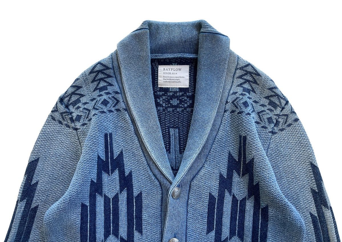 Japanese Brand Jacquard Aztec Native Heavy Cardigan Knitted Size US L / EU 52-54 / 3 - 4 Thumbnail
