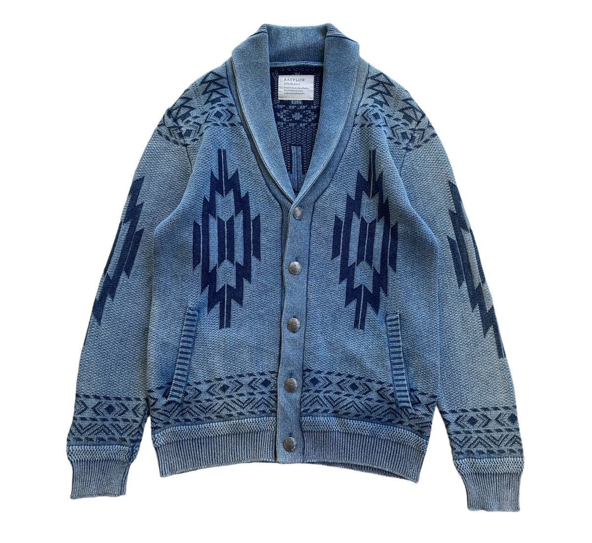 Japanese Brand Jacquard Aztec Native Heavy Cardigan Knitted Size US L / EU 52-54 / 3 - 2 Thumbnail