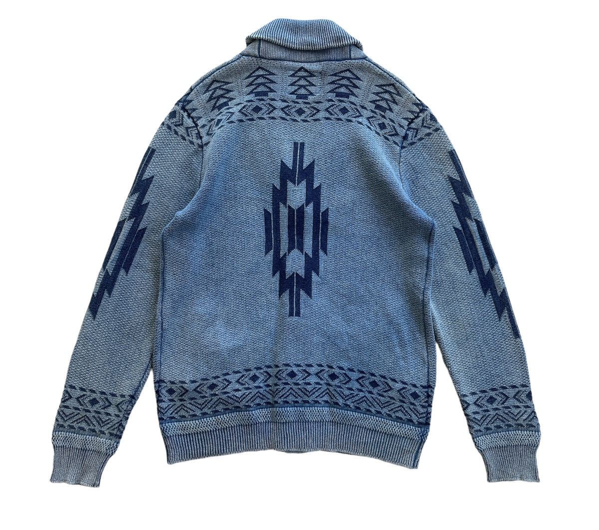 Japanese Brand Jacquard Aztec Native Heavy Cardigan Knitted Size US L / EU 52-54 / 3 - 3 Thumbnail