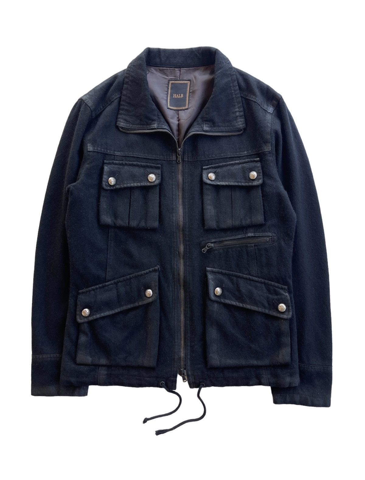 image of Vintage Halb Wool Safari Jacket in Black, Men's (Size Medium)