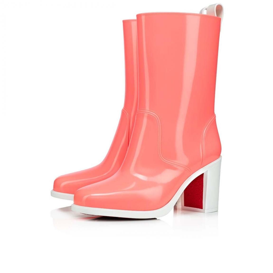 Christian Louboutin CHRISTIAN LOUBOUTIN Loubirain 70 pink PVC rain boots 10 40 Size US 10 / IT 40 - 1 Thumbnail