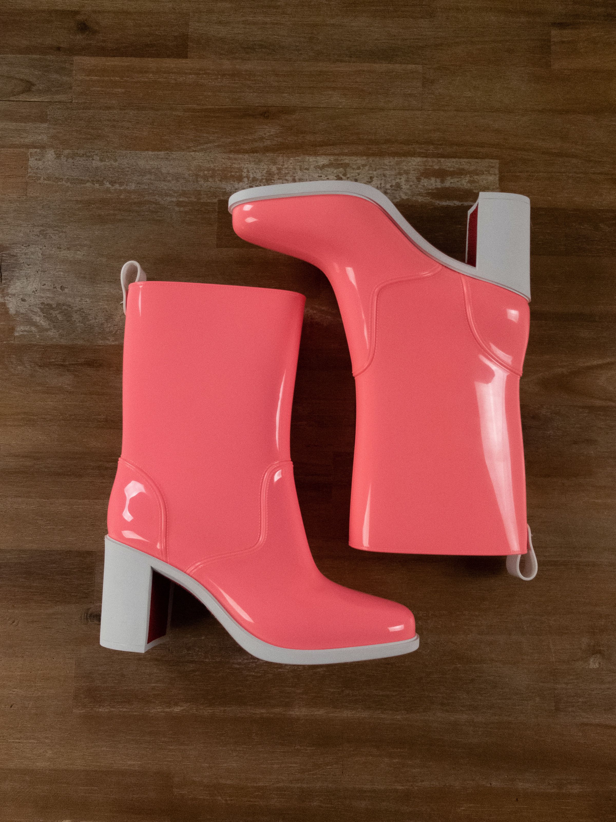 Christian Louboutin CHRISTIAN LOUBOUTIN Loubirain 70 pink PVC rain boots 10 40 Size US 10 / IT 40 - 5 Thumbnail