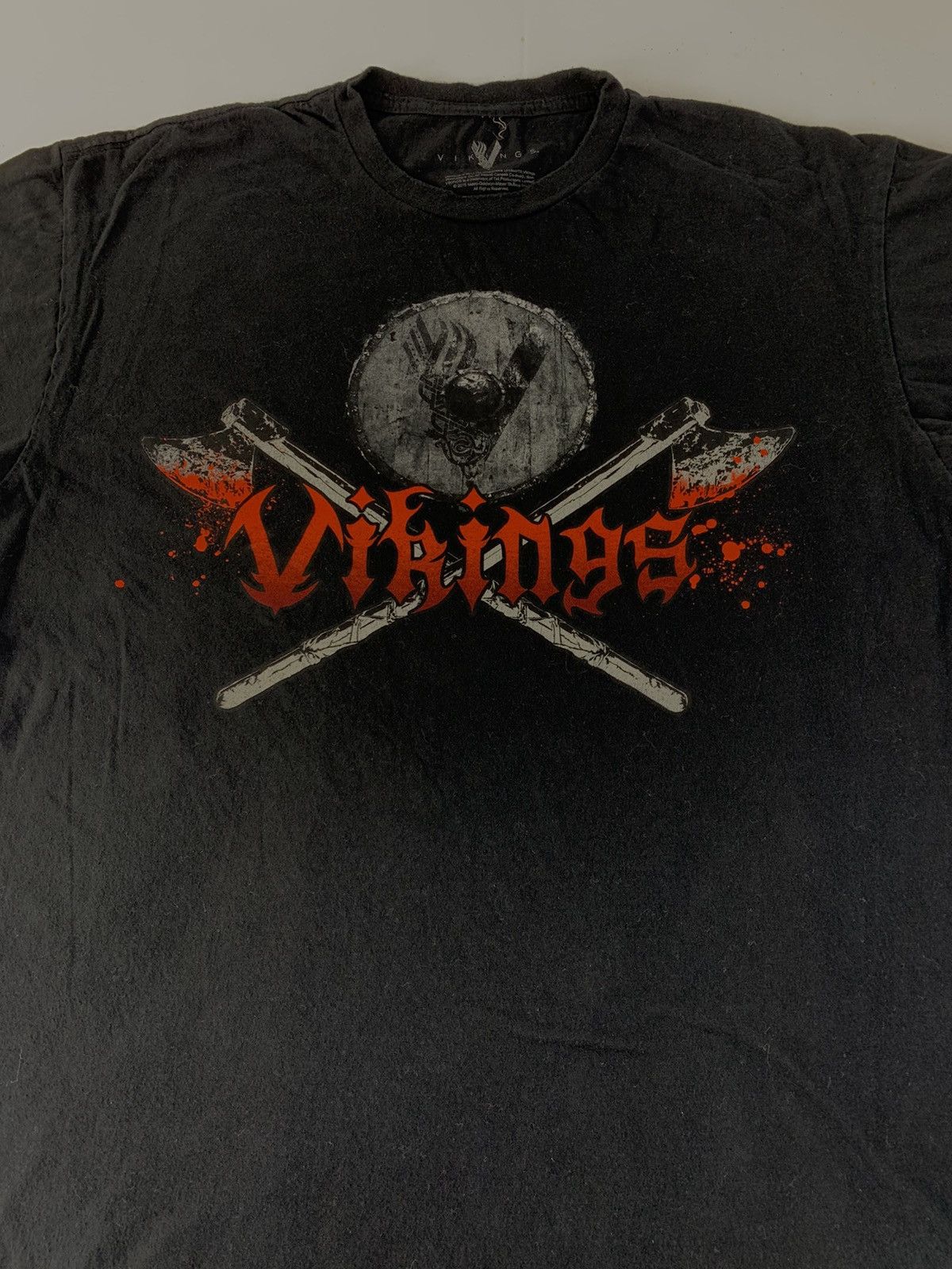 Vintage Vikings American Hollywood Cross Axe Logo Printed Tee Size US L / EU 52-54 / 3 - 3 Thumbnail