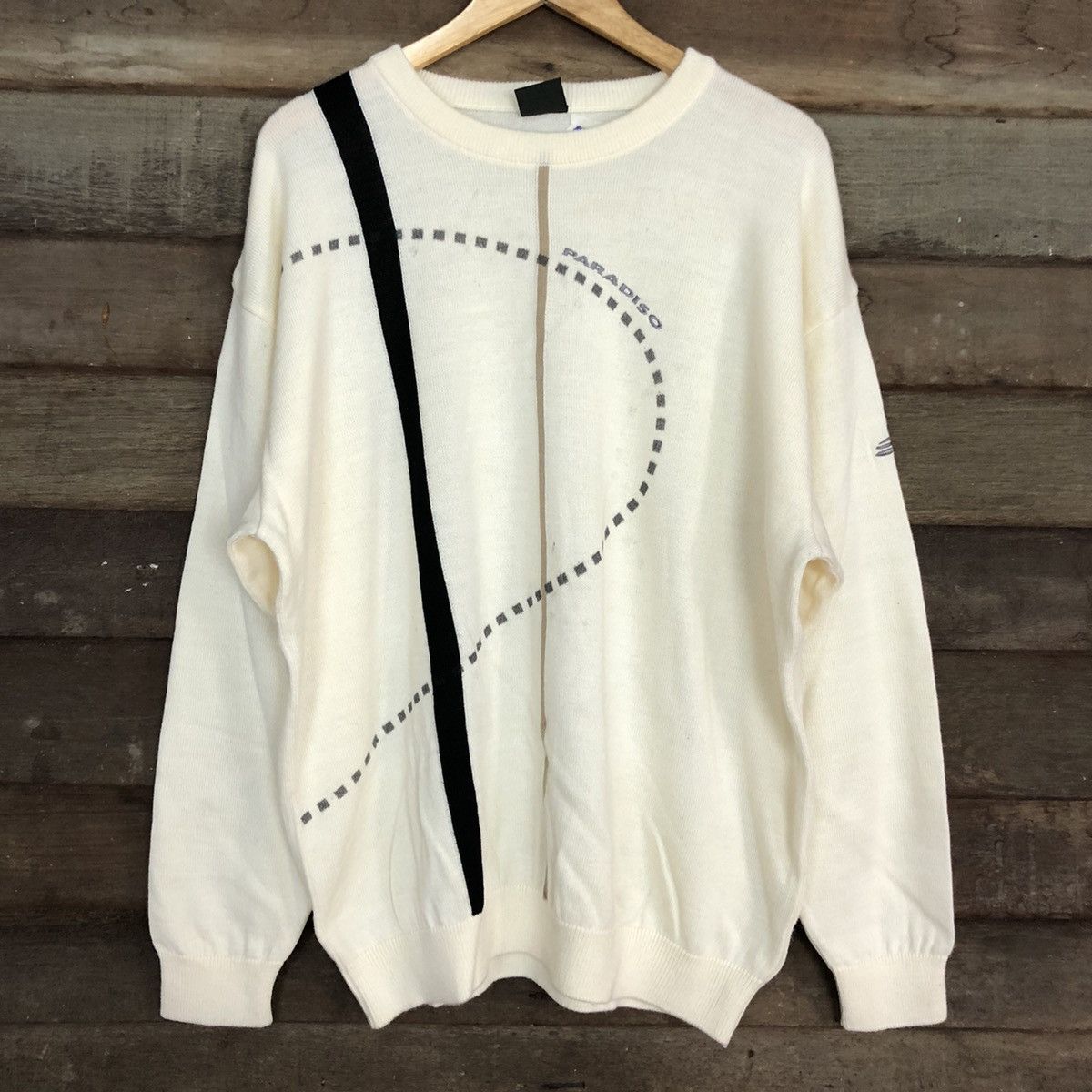 Japanese Brand × Vintage Paradiso Golf vintage art White Over Size Knitwear #5390 Size US XL / EU 56 / 4 - 8 Thumbnail