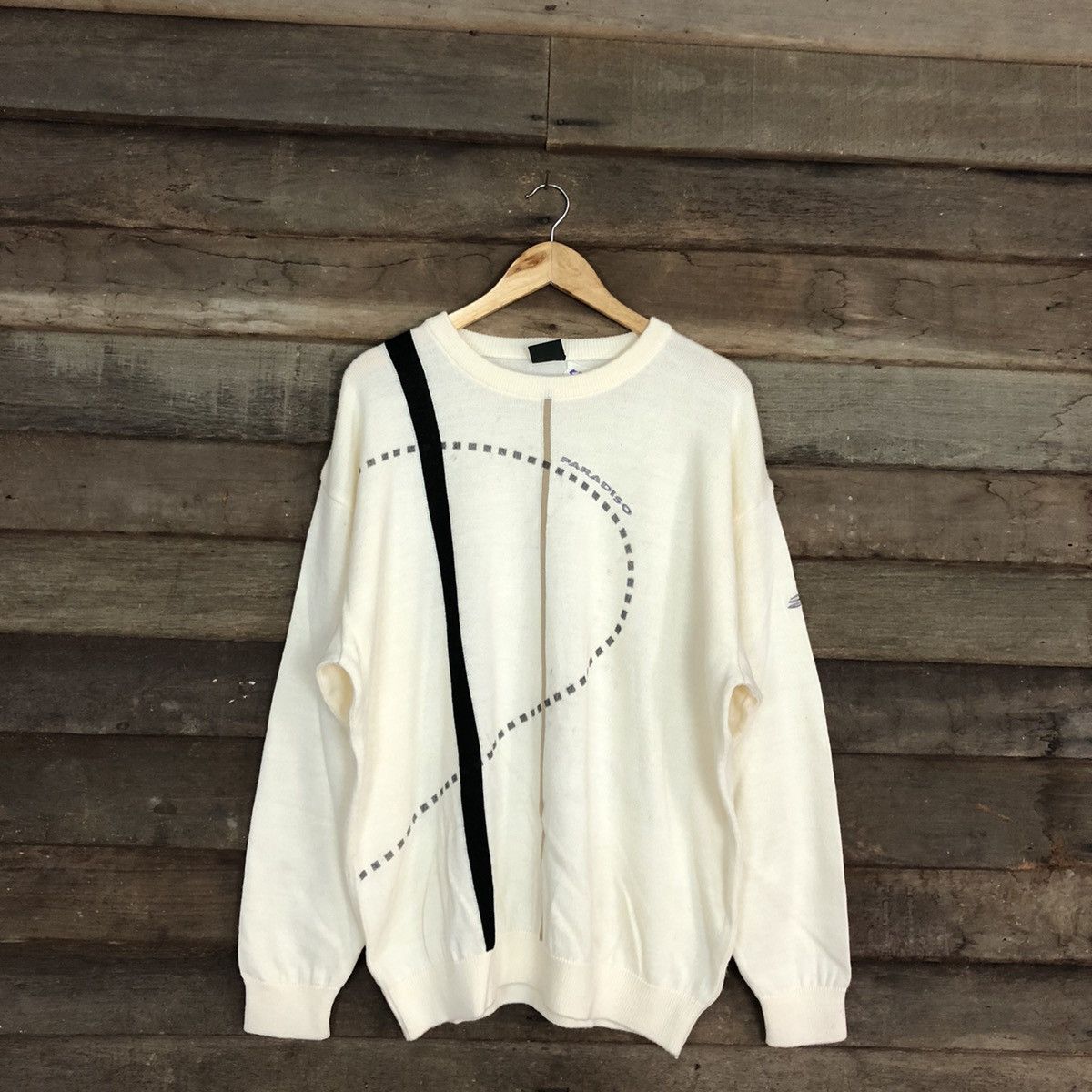 Japanese Brand × Vintage Paradiso Golf vintage art White Over Size Knitwear #5390 Size US XL / EU 56 / 4 - 1 Thumbnail