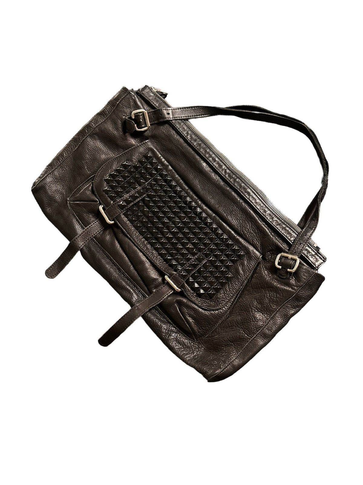 If Six Was Nine KMRII , LGB style studded leather messenger bag Size ONE SIZE - 12 Thumbnail