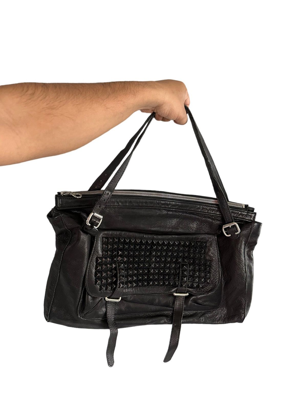 If Six Was Nine KMRII , LGB style studded leather messenger bag Size ONE SIZE - 7 Thumbnail