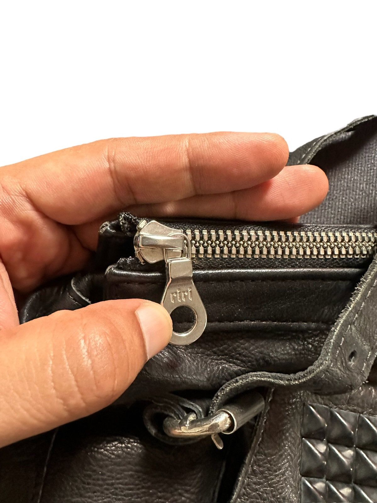 If Six Was Nine KMRII , LGB style studded leather messenger bag Size ONE SIZE - 9 Thumbnail
