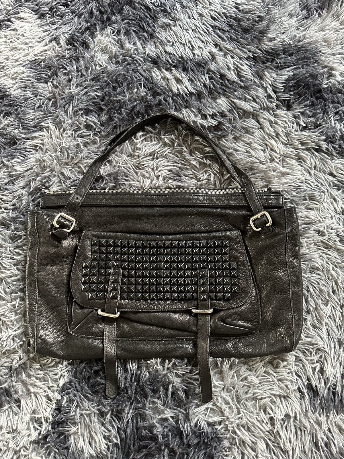 If Six Was Nine KMRII , LGB style studded leather messenger bag Size ONE SIZE - 14 Thumbnail